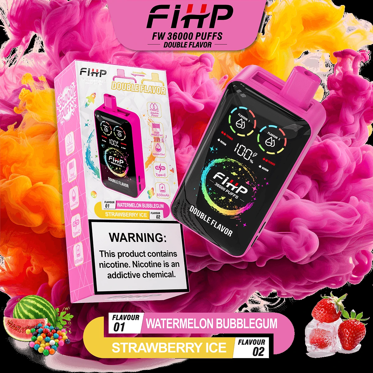 FIHP 36000 Puffs 2-in-1 Disposable Vape, photo 2