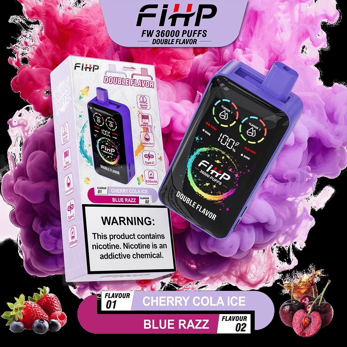 FIHP 36000 Puffs 2-in-1 Disposable Vape, photo 5