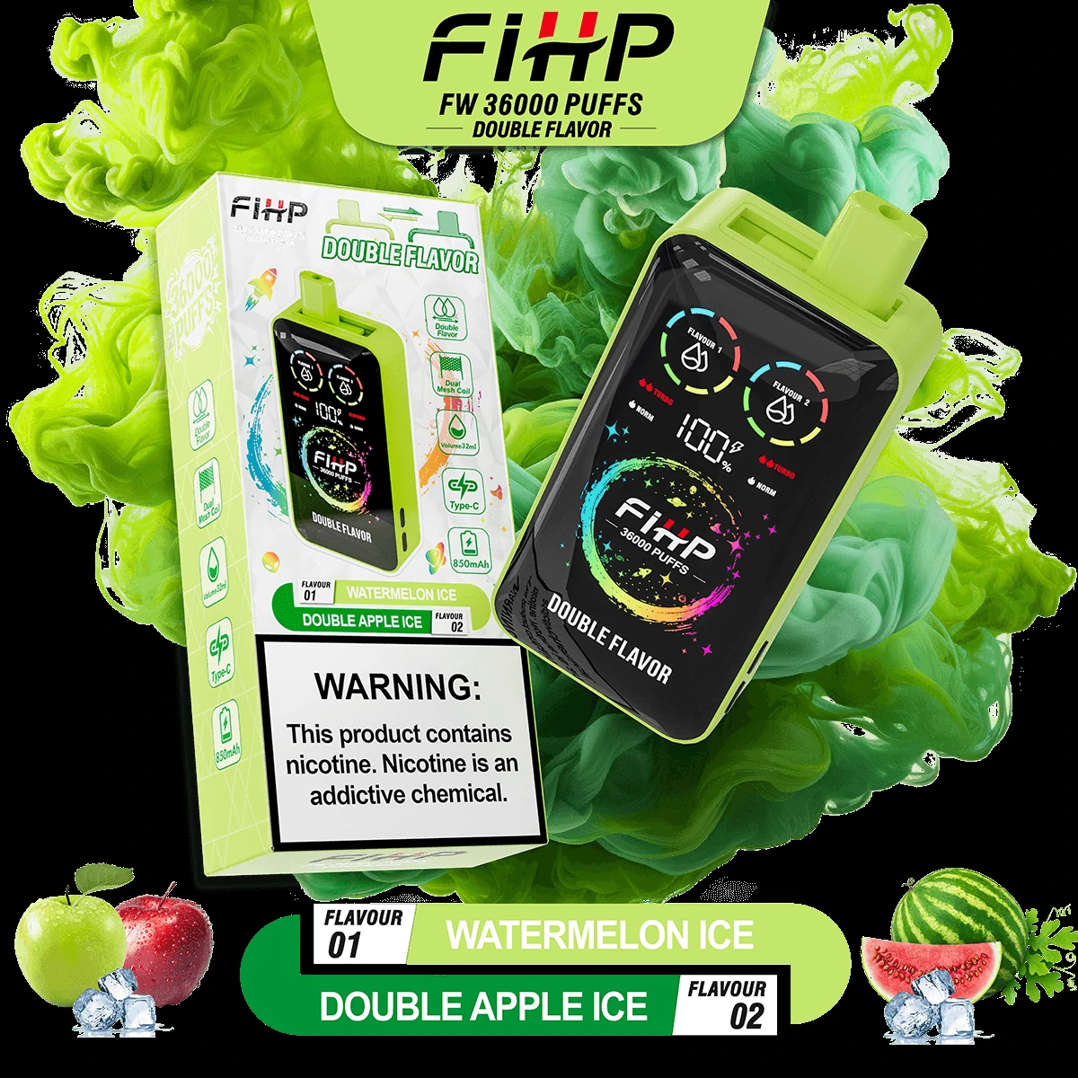 FIHP 36000 Puffs 2-in-1 Disposable Vape, photo 7