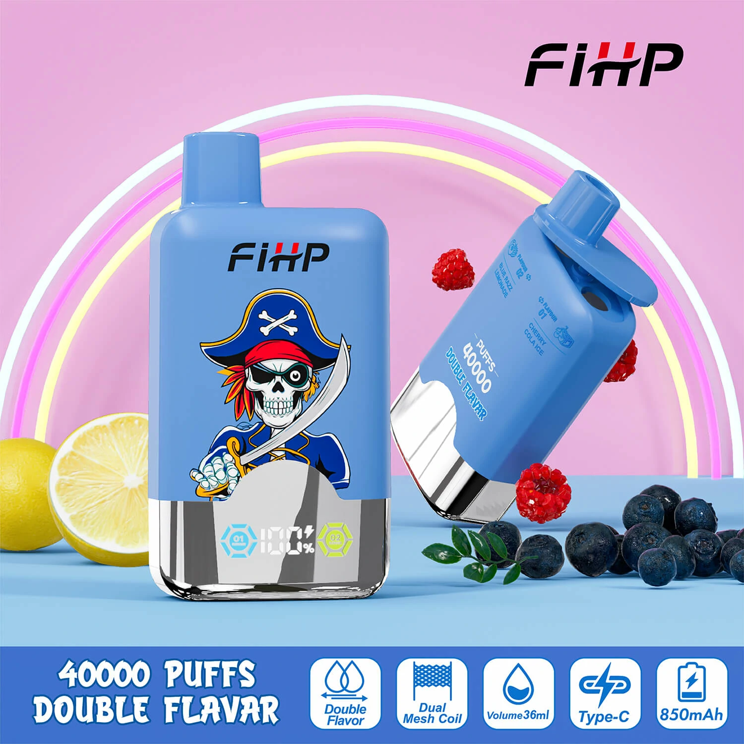 FIHP, 40.000 de pufuri, vaporizator de unică folosință 2-in-1, fotografie 2