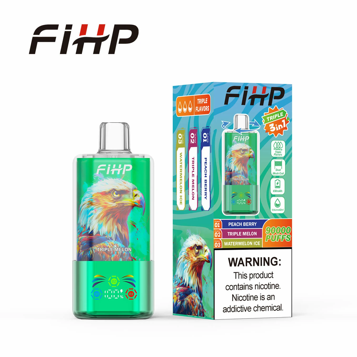 FIHP, 90 000 potáhnutí, jednorázový vaporizér 3-in-1, fotografie 3