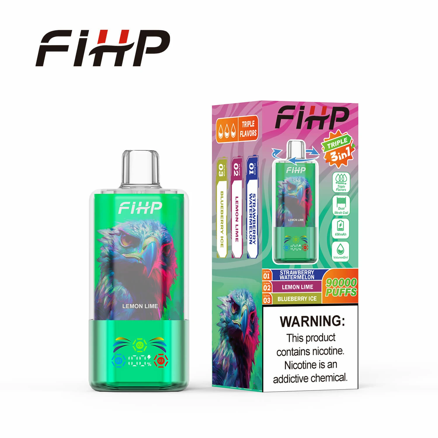 FIHP, 90 000 potáhnutí, jednorázový vaporizér 3-in-1, fotografie 4