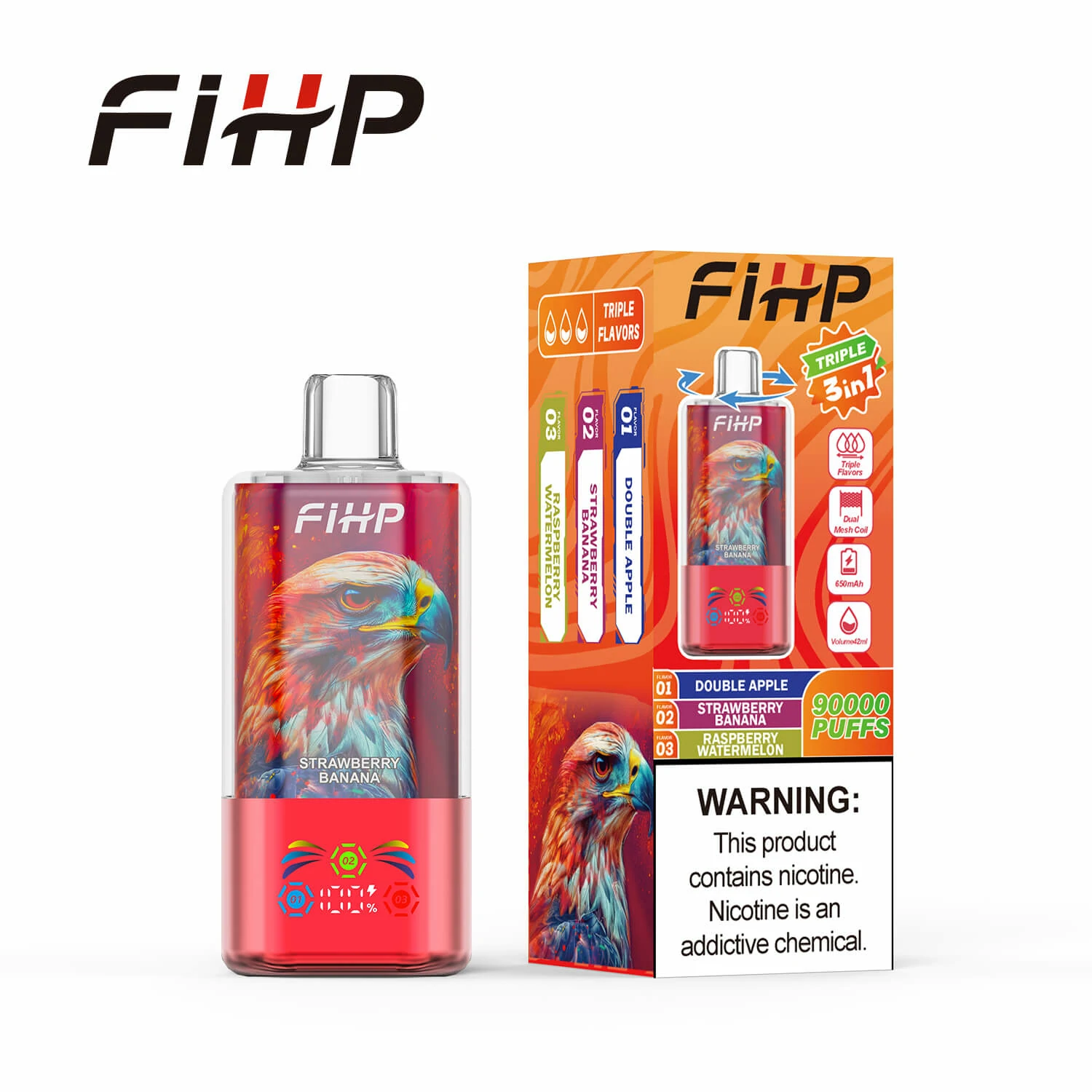 FIHP, 90 000 potáhnutí, jednorázový vaporizér 3-in-1, fotografie 6