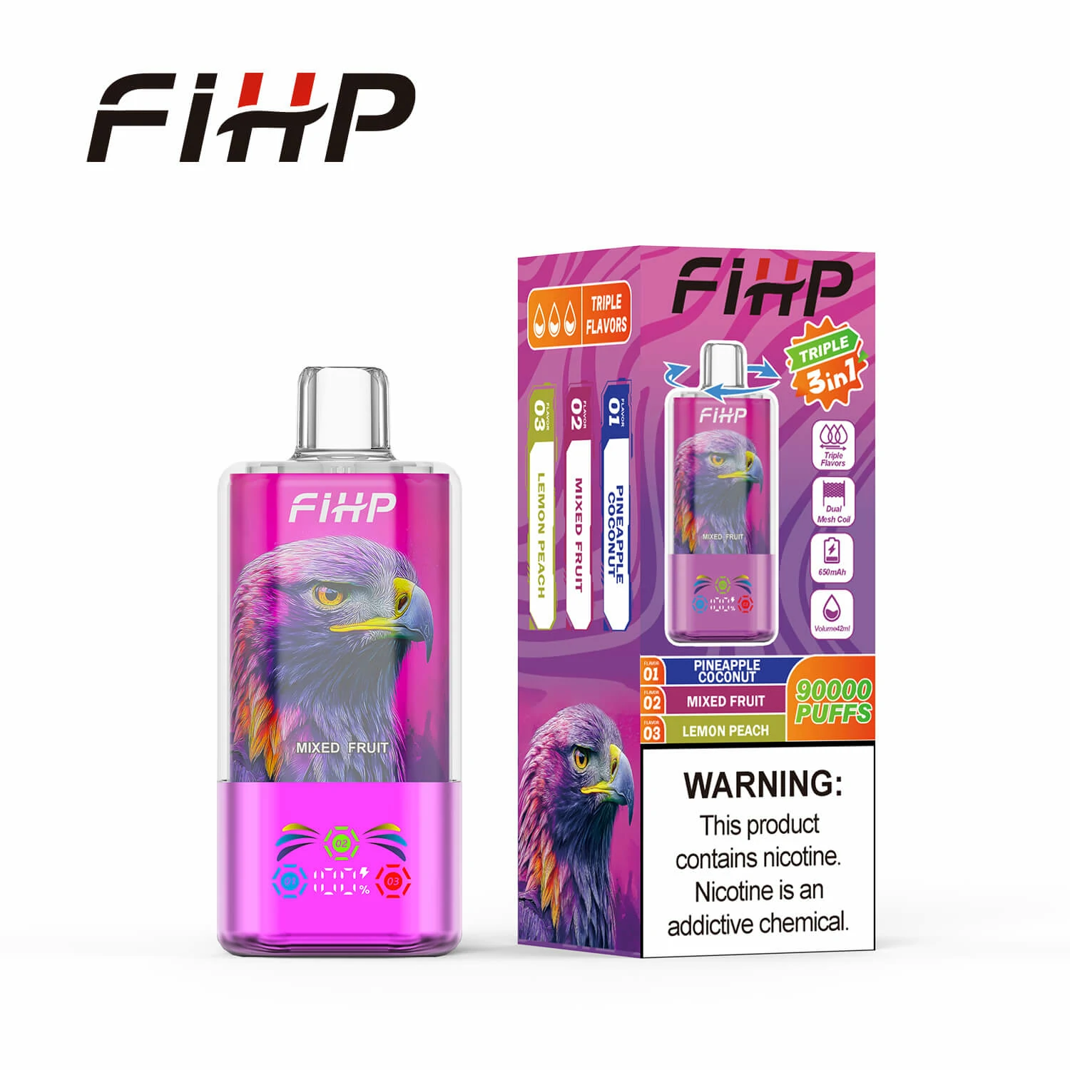 FIHP, 90 000 potáhnutí, jednorázový vaporizér 3-in-1, fotografie 7