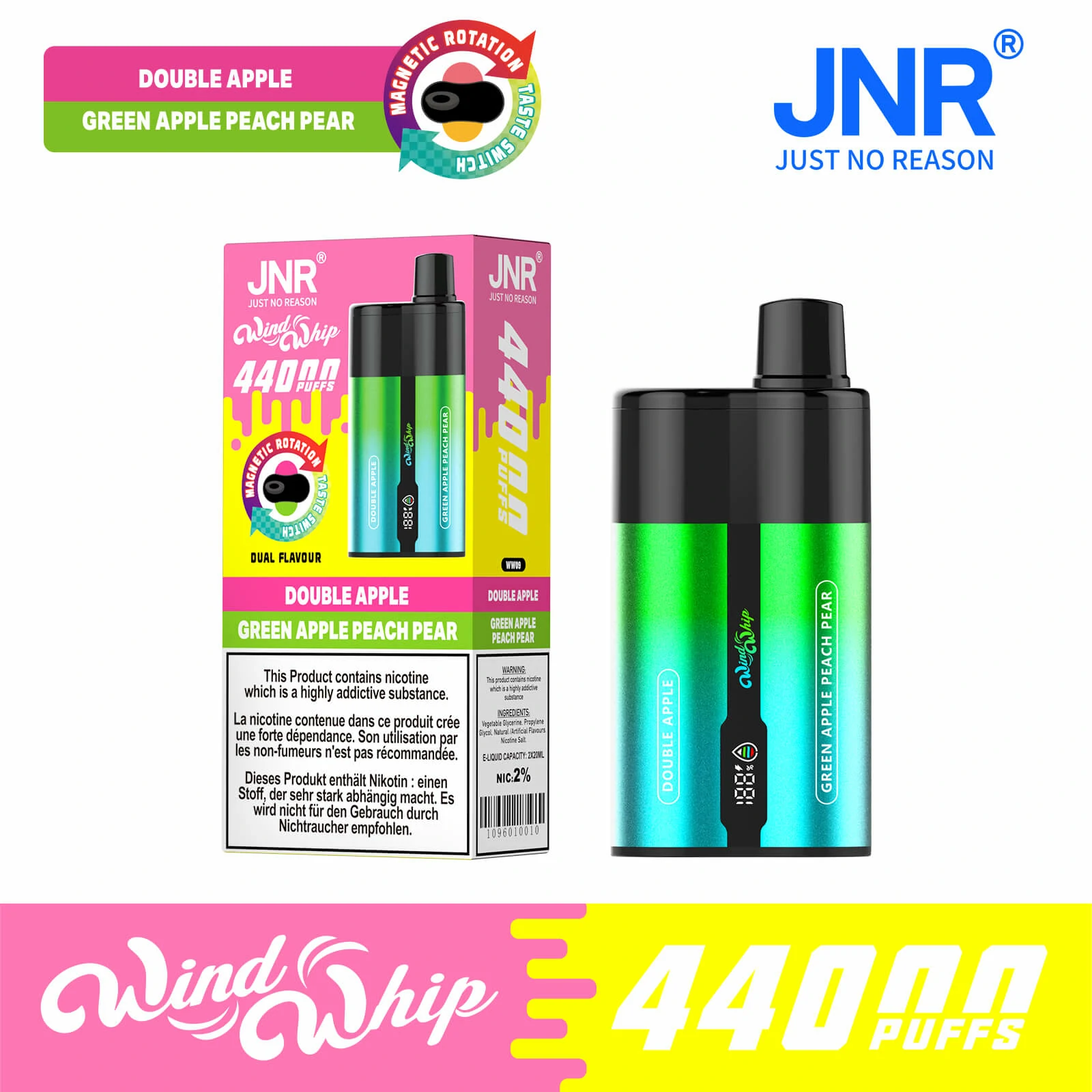 JNR 44.000 trekjes wegwerp-vape, foto 10