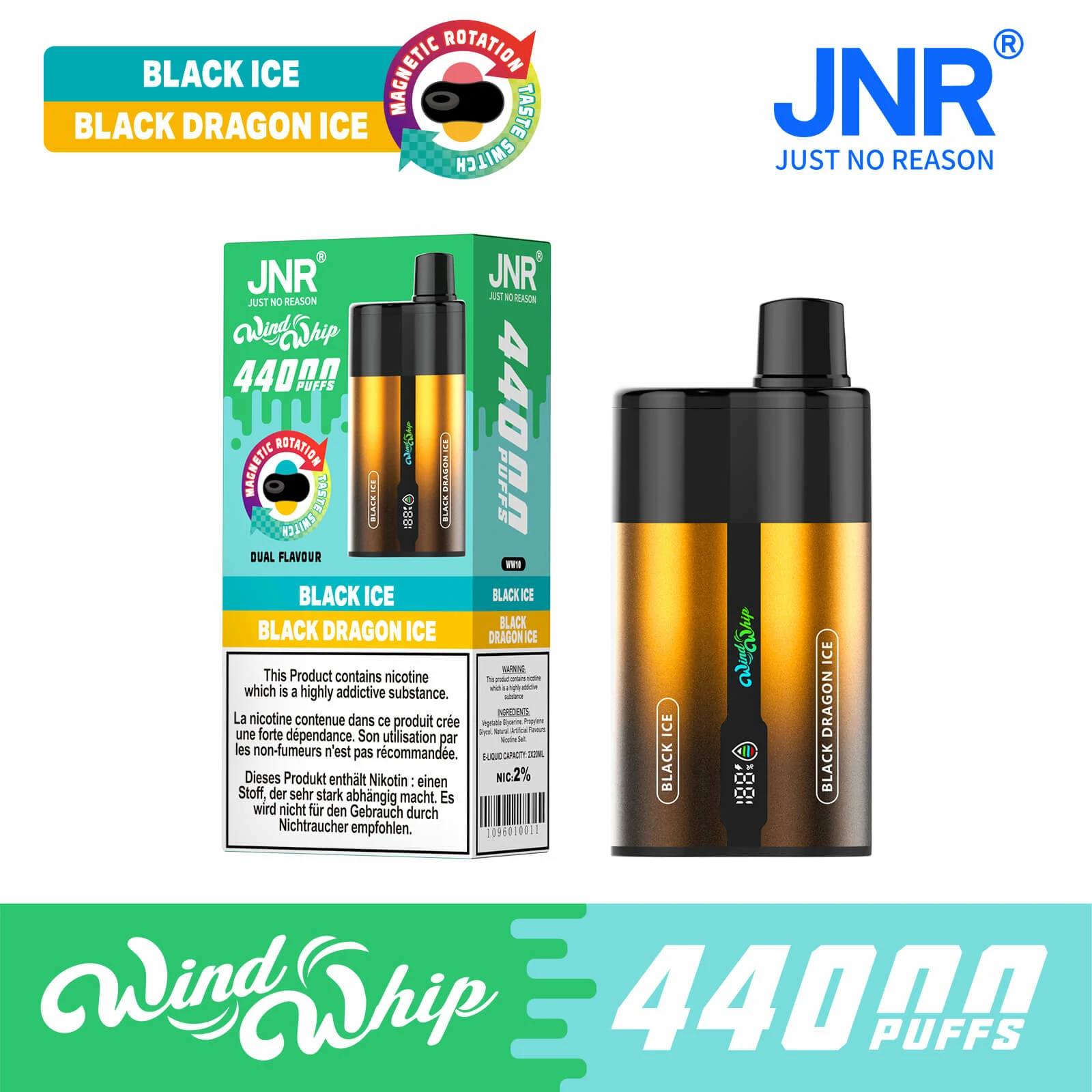 JNR 44.000 trekjes wegwerp-vape, foto 11