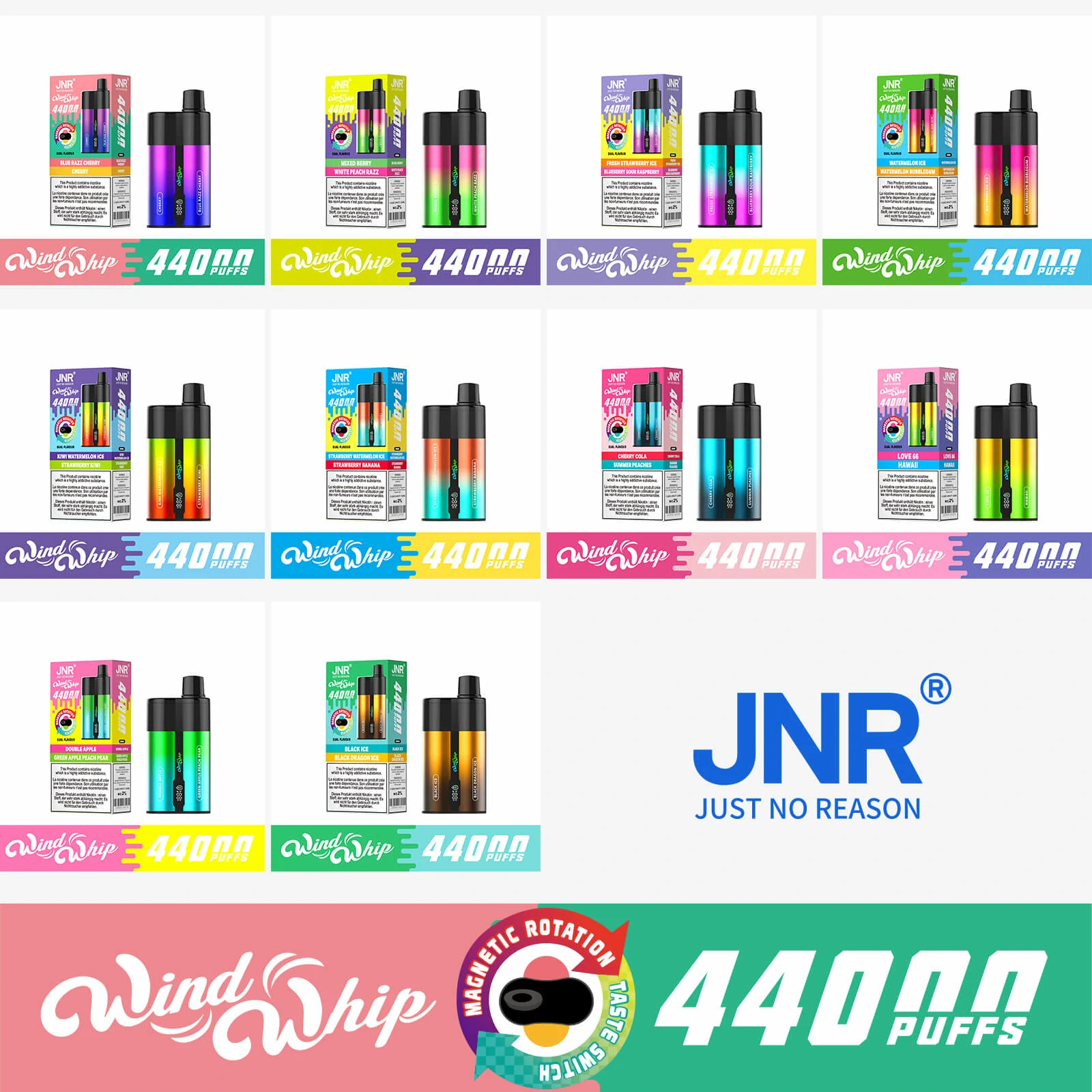 JNR 44.000 trekjes wegwerp-vape, foto 12