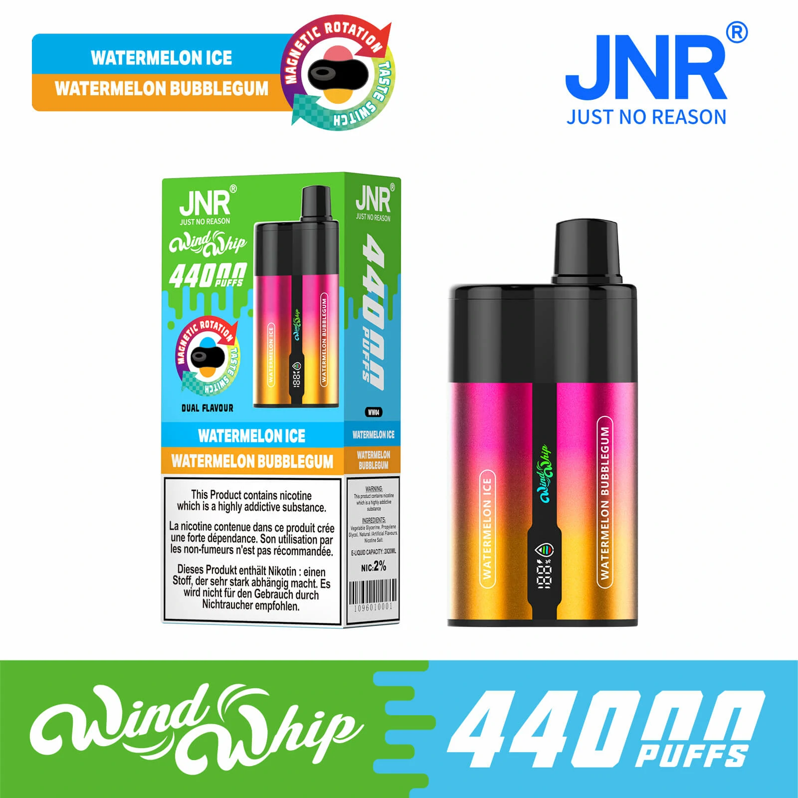 JNR 44.000 trekjes wegwerp-vape, foto 5
