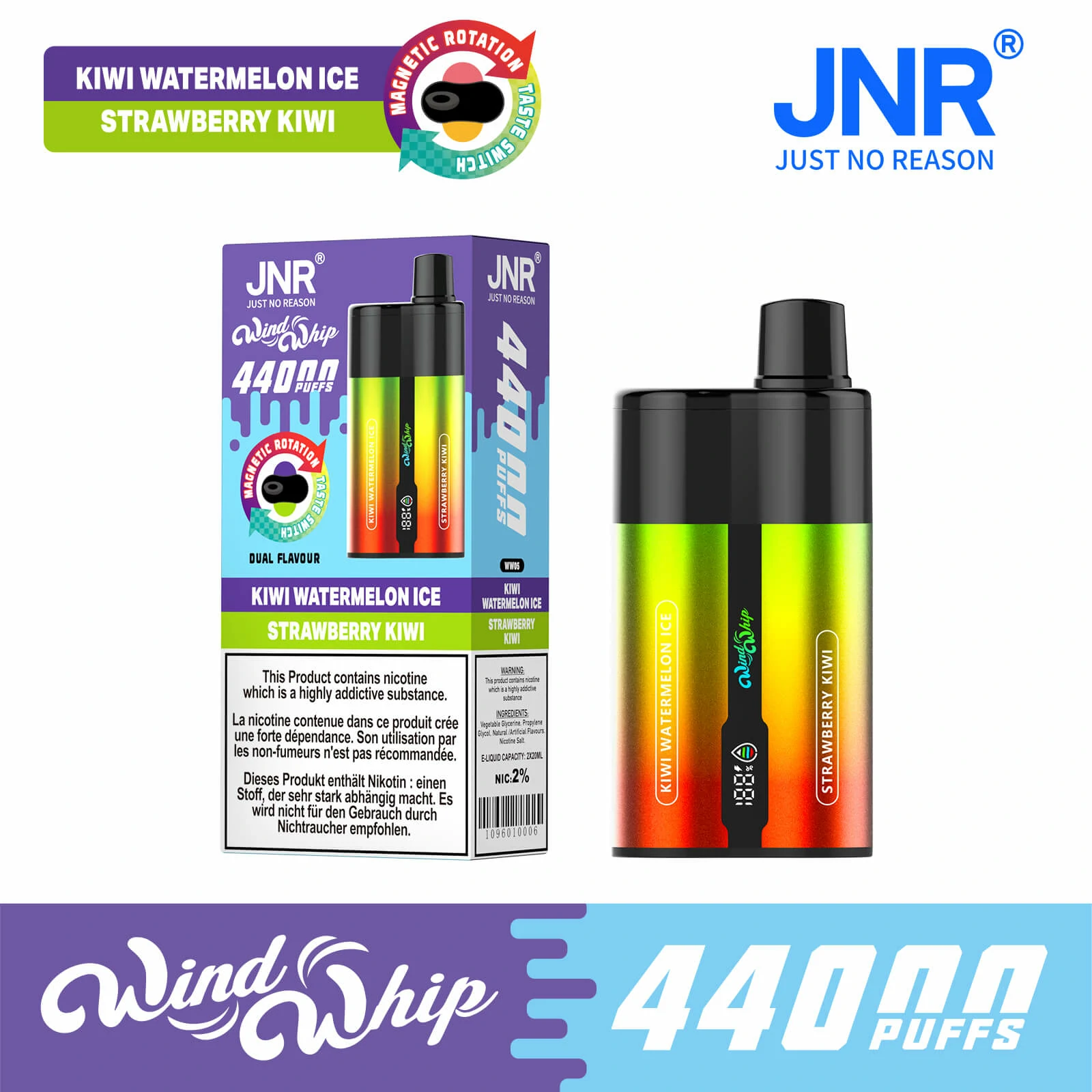 JNR 44.000 trekjes wegwerp-vape, foto 6