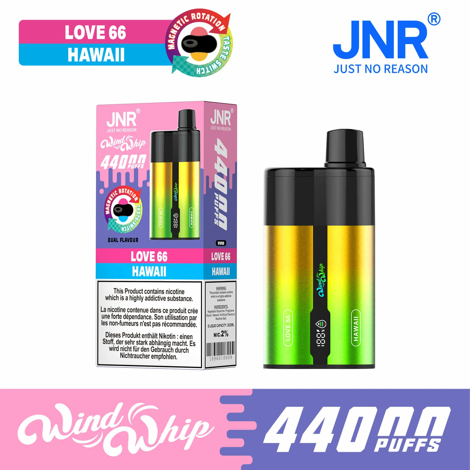 JNR 44.000 trekjes wegwerp-vape, foto 9