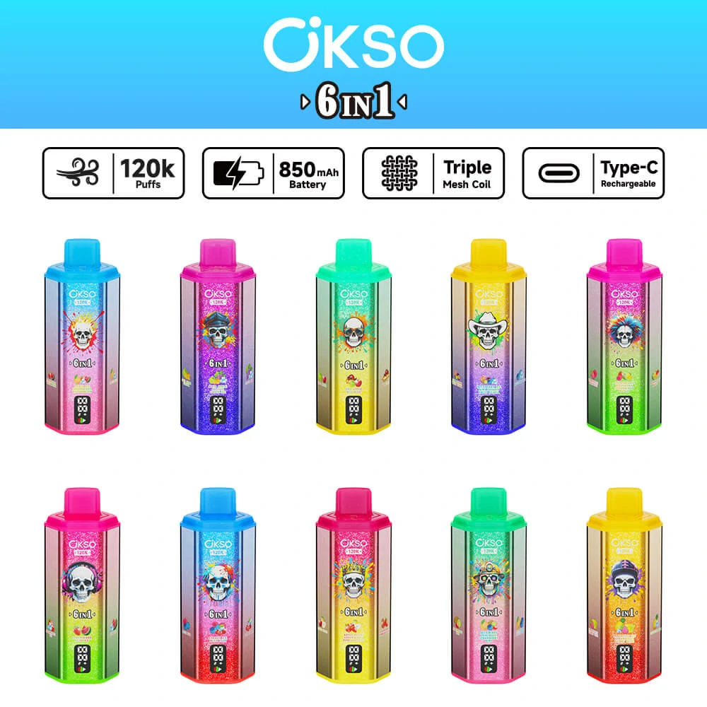 OKSO: vaporizador desechable 6-in-1 de 120 000 caladas, foto 9