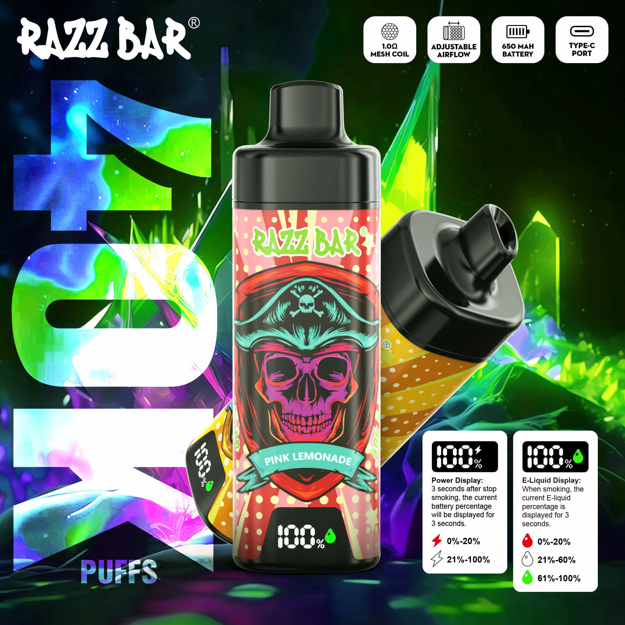 Razz Bar 40000 Puffs Disposable Vape, photo 2
