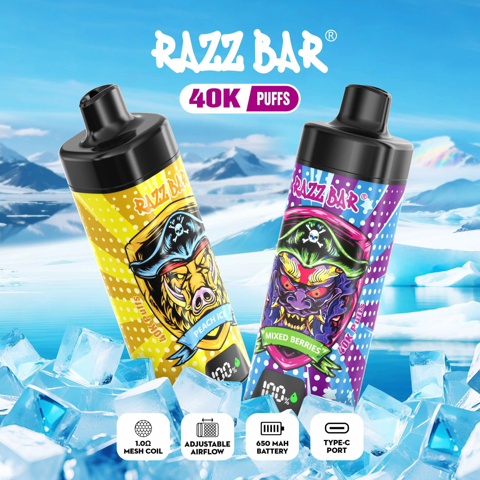 Razz Bar 40000 Puffs Disposable Vape, photo 3