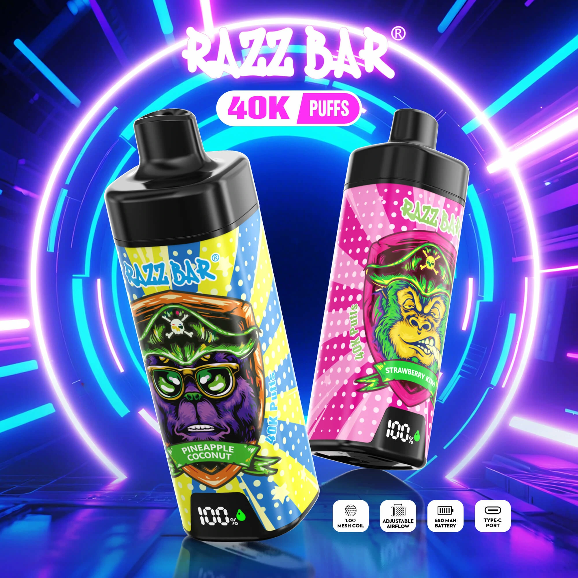 Razz Bar 40000 Puffs Disposable Vape, photo 4