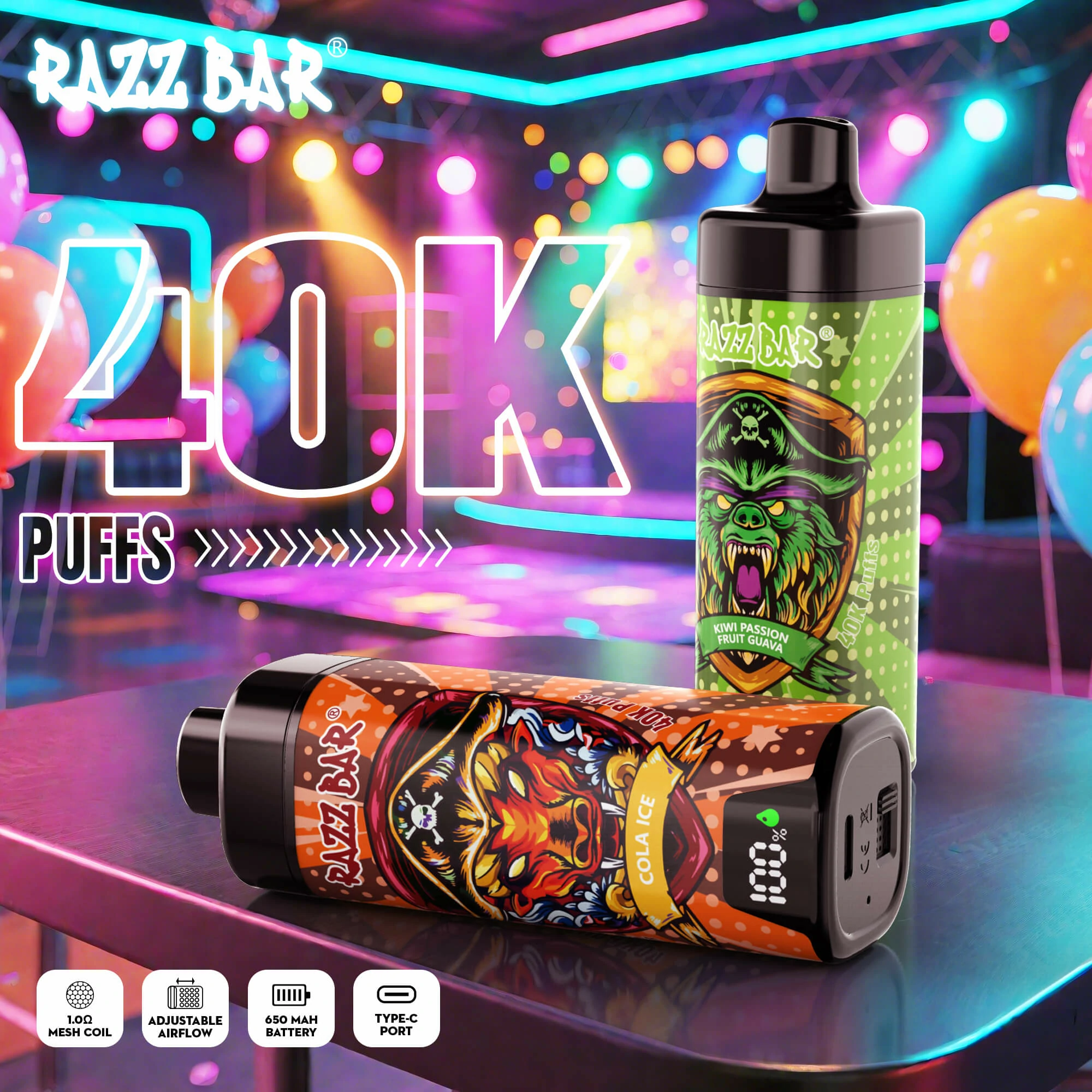 Razz Bar 40000 Puffs Disposable Vape, photo 6