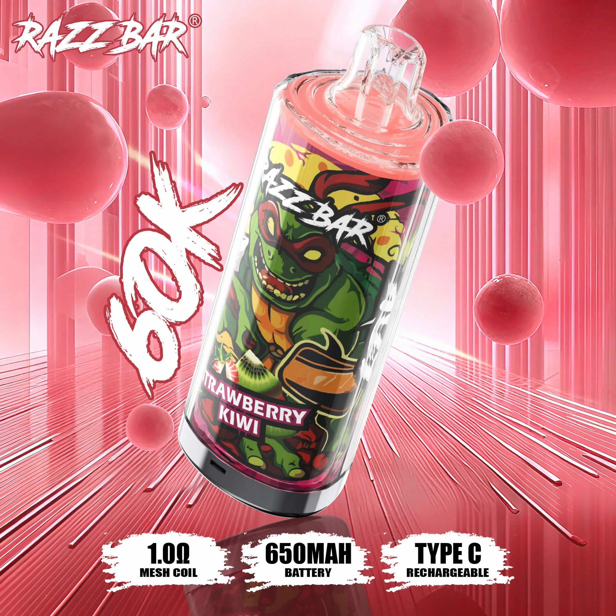 Razz Bar 60000 Puffs Disposable Vape, photo 2