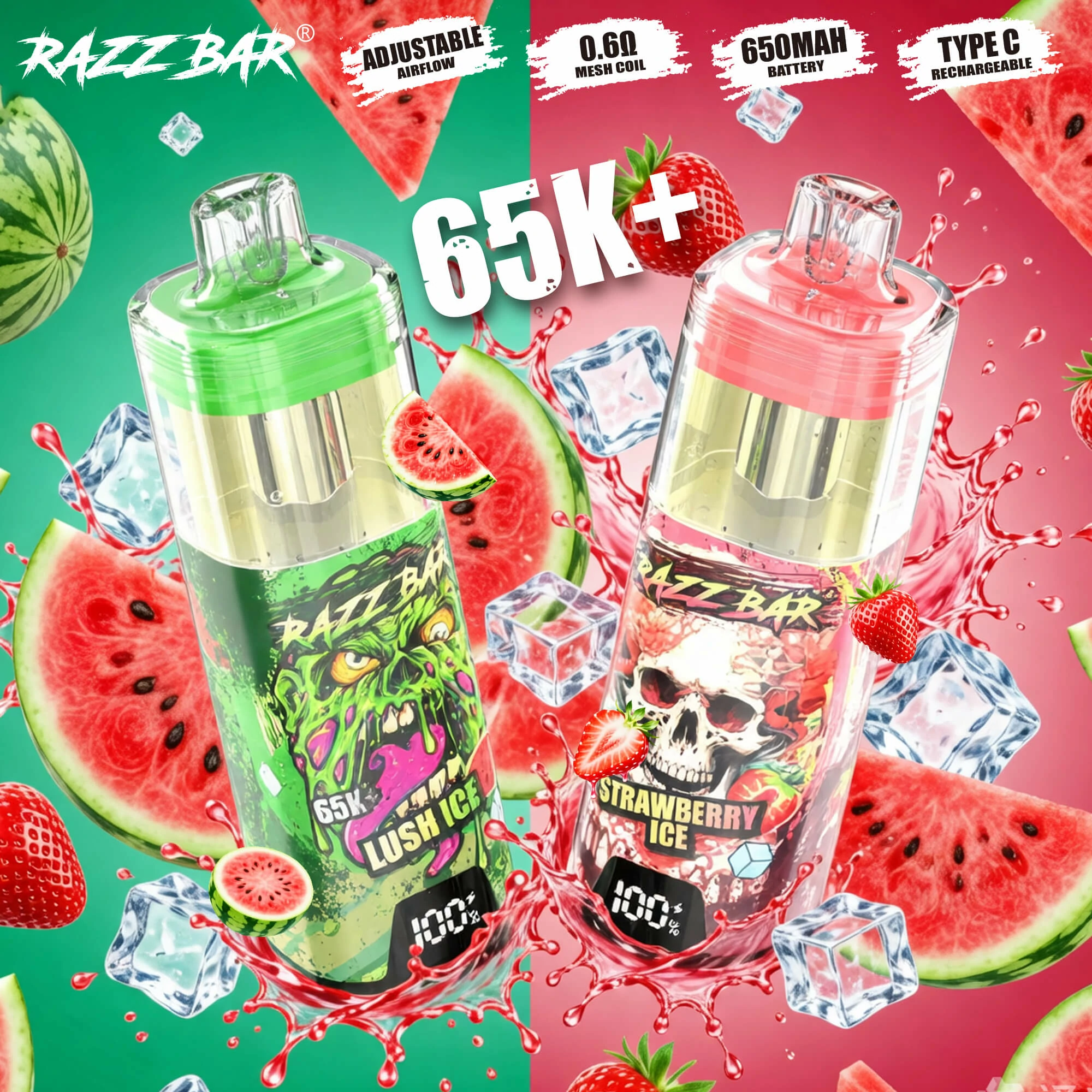 Razz Bar, Einweg-E-Zigarette mit 65.000 Zügen, Foto 5
