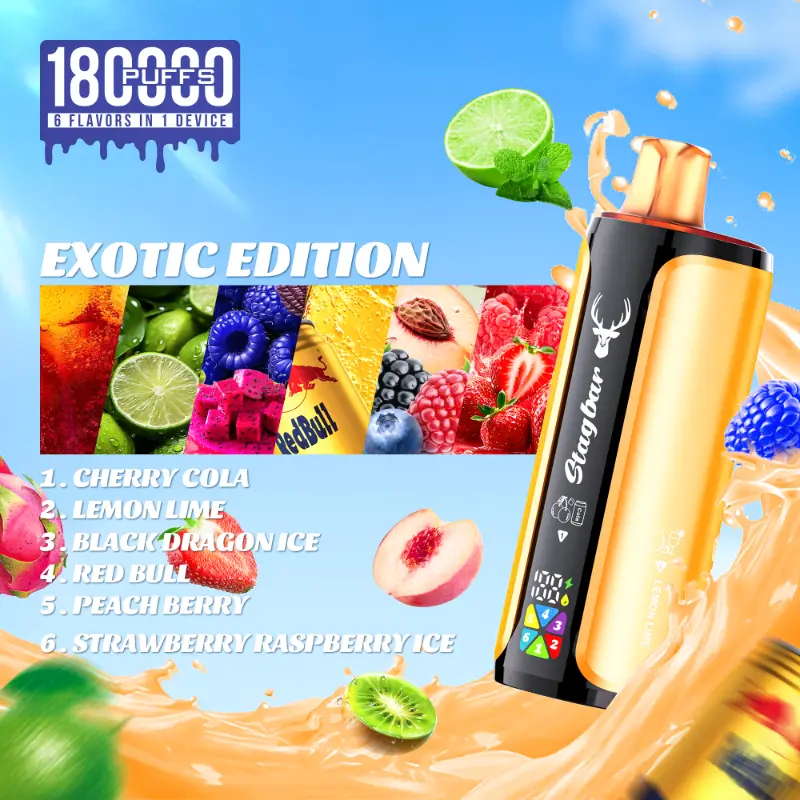 Stag Bar, 180 000 szívás, 6-in-1-es eldobható e-cigi, fotó 2