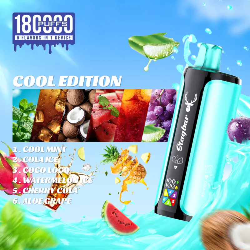 Stag Bar, 180 000 szívás, 6-in-1-es eldobható e-cigi, fotó 5