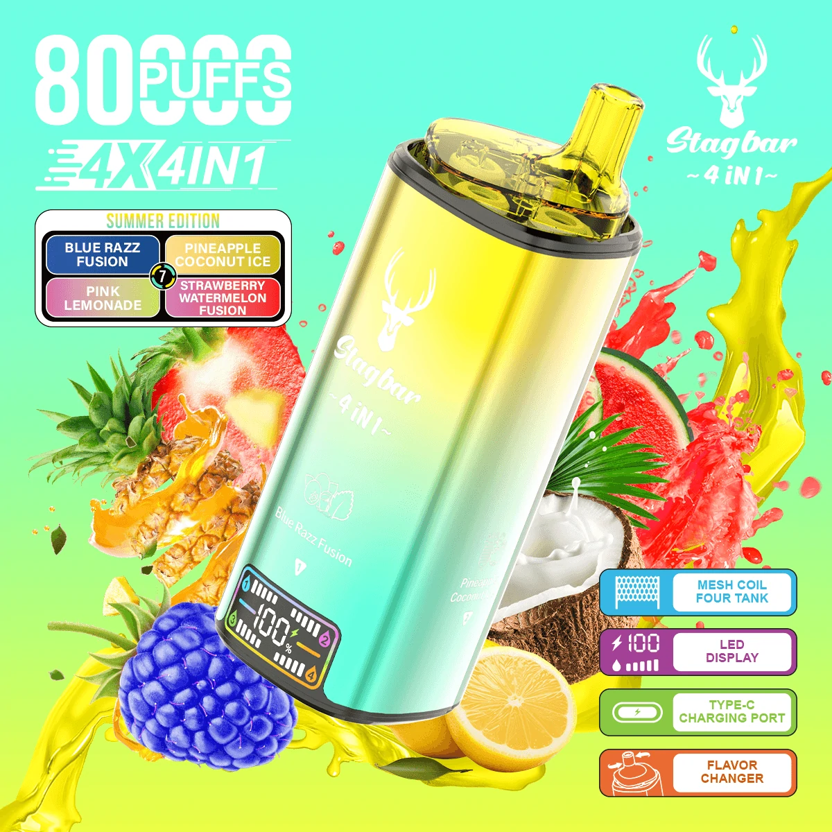 Stag Bar 80000 Puffs 4-in-1 Disposable Vape, photo 4