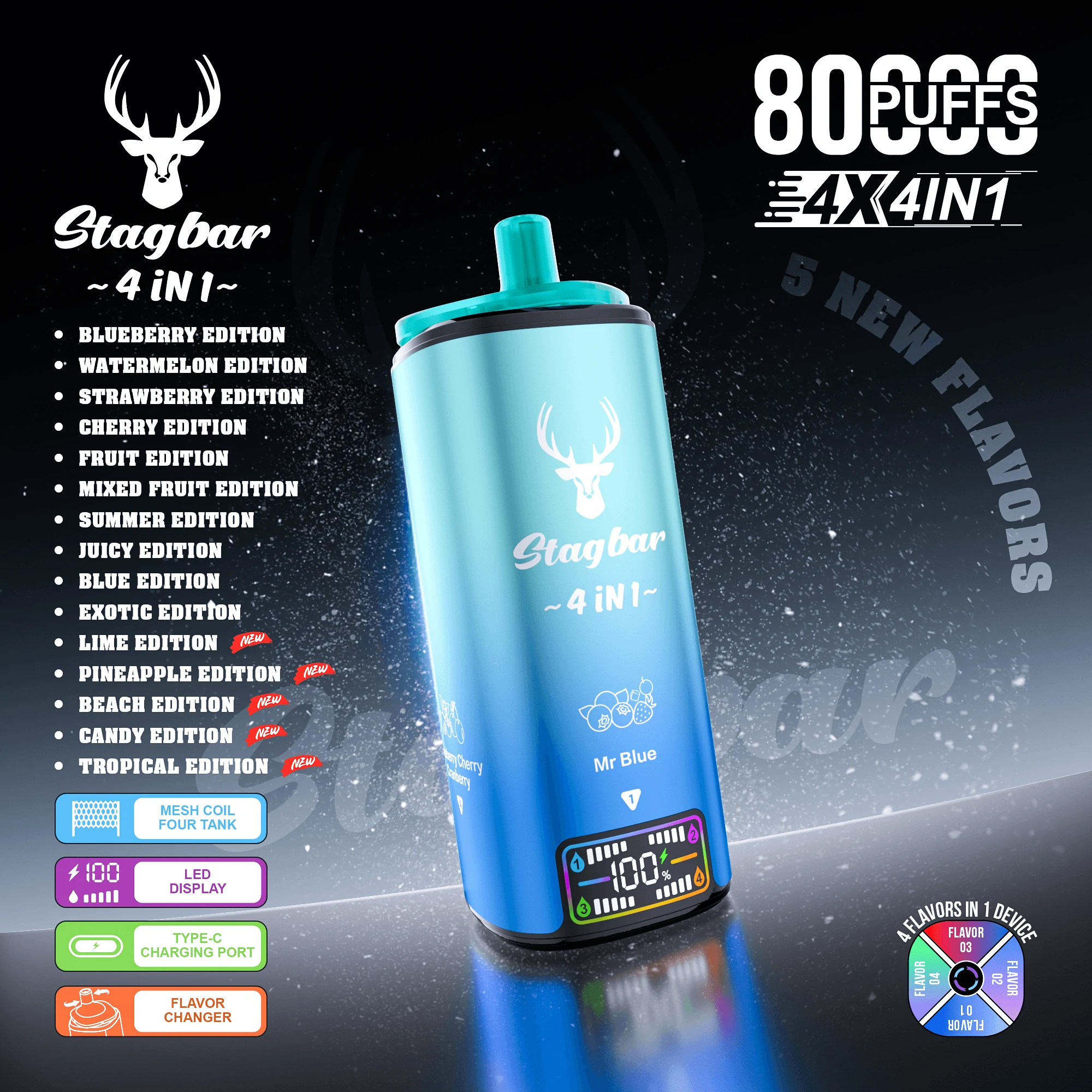 Stag Bar 80000 Puffs 4-in-1 Disposable Vape, photo 8