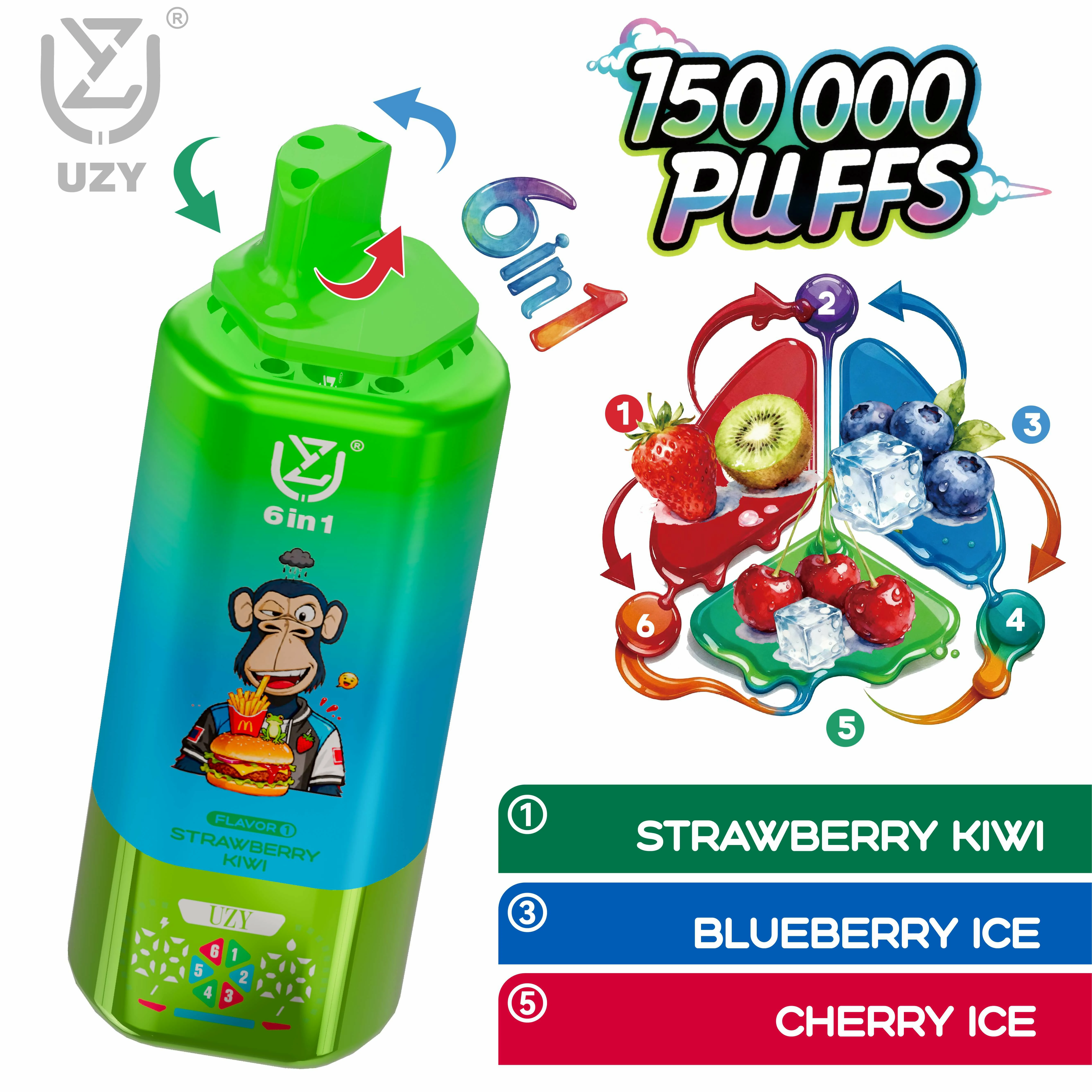 UZY 150000 Puffs 6-in-1 Disposable Vape, photo 6