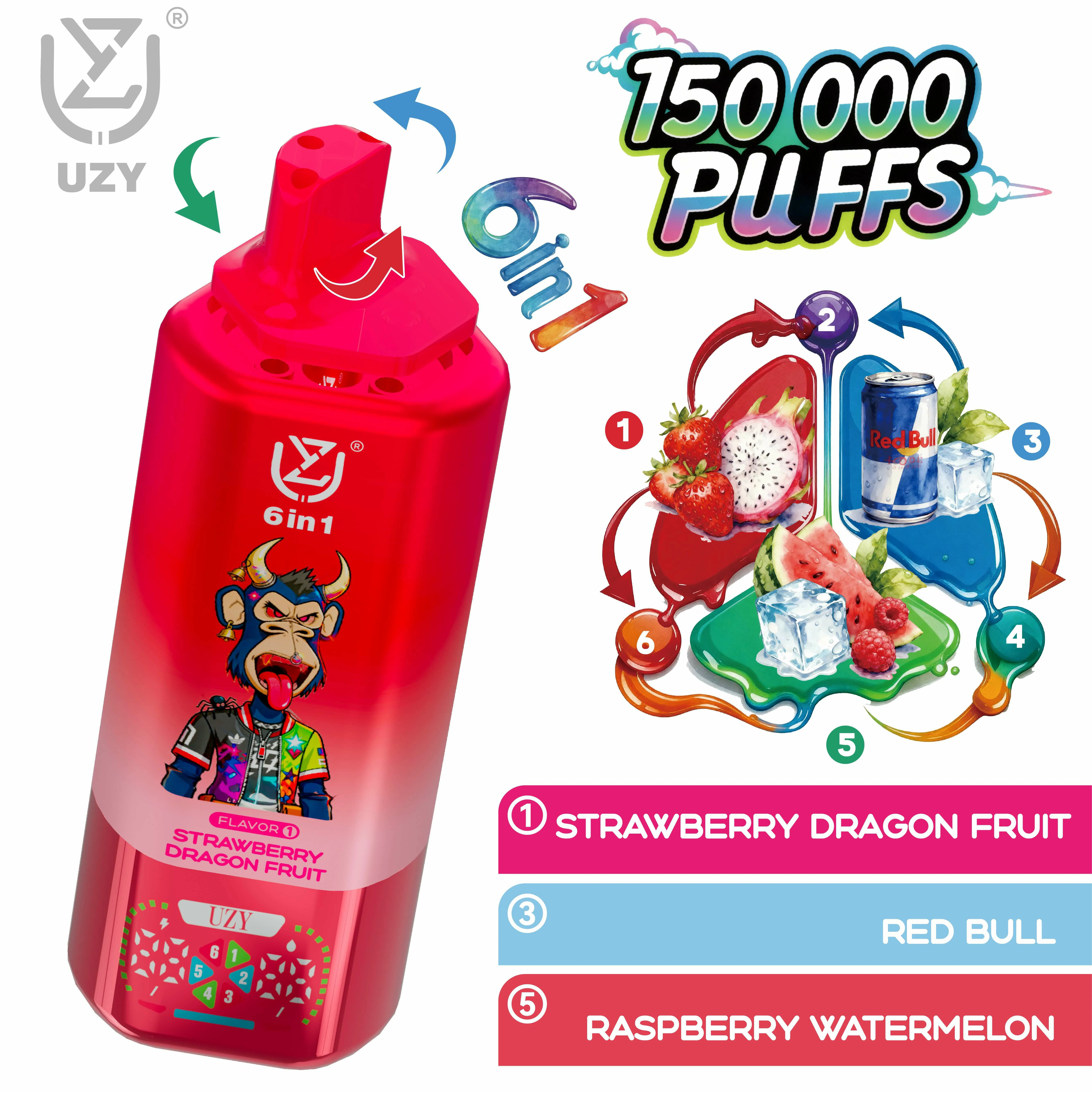 UZY 150000 Puffs 6-in-1 Disposable Vape, photo 8