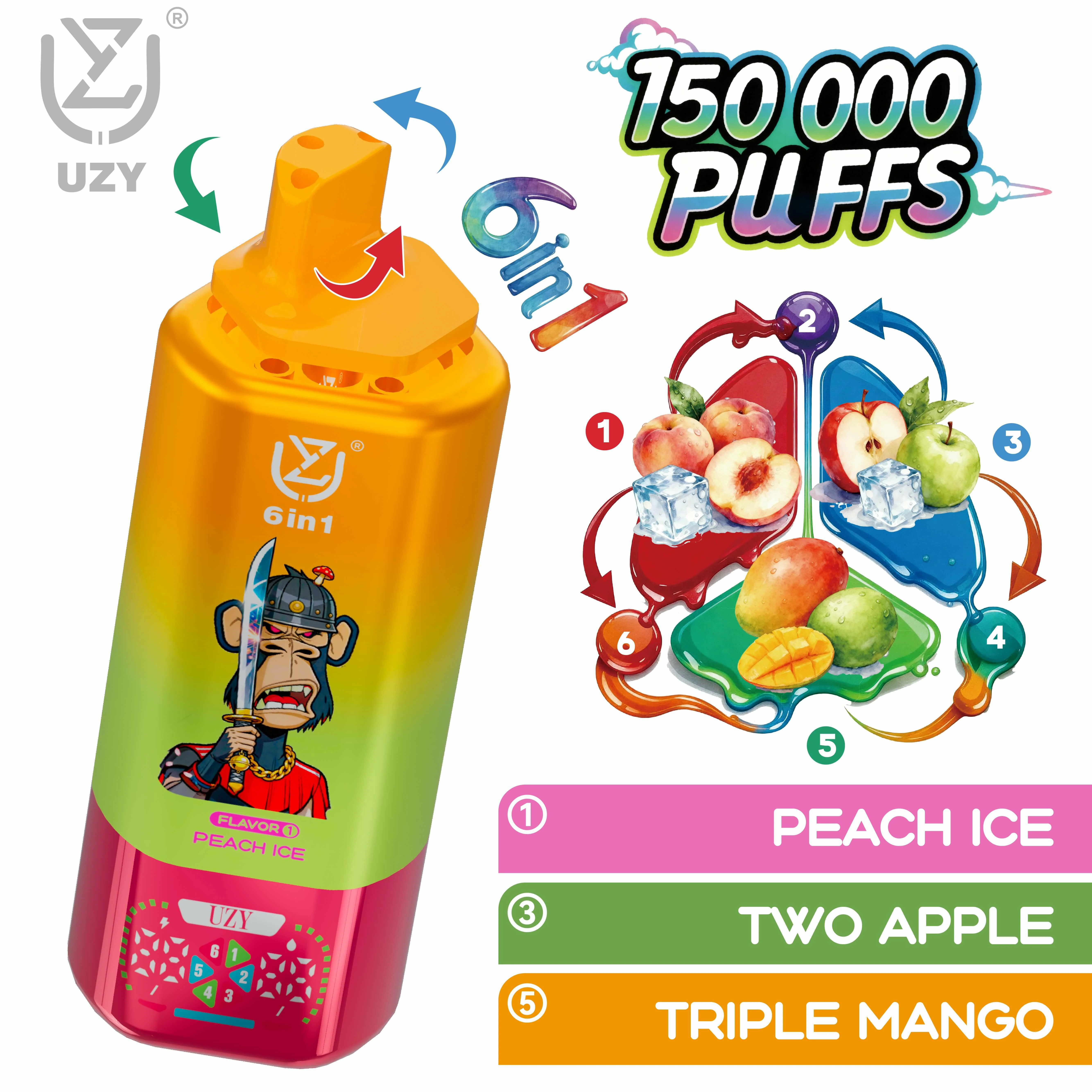 UZY 150000 Puffs 6-in-1 Disposable Vape, photo 9