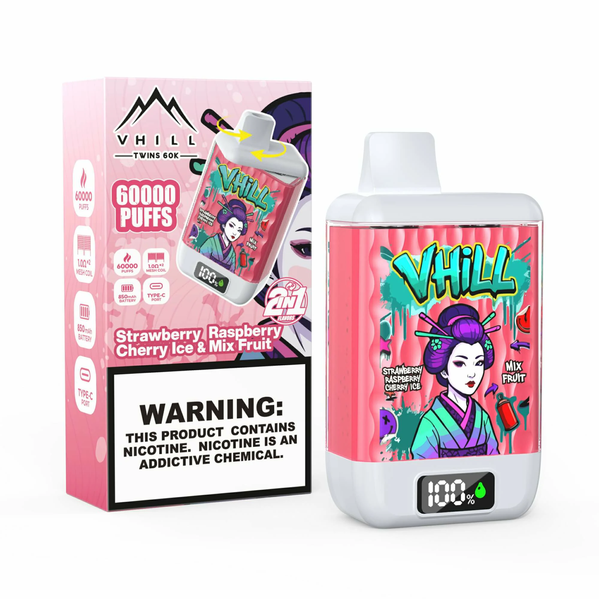 VHILL 60000 Puffs 2-in-1 Disposable Vape