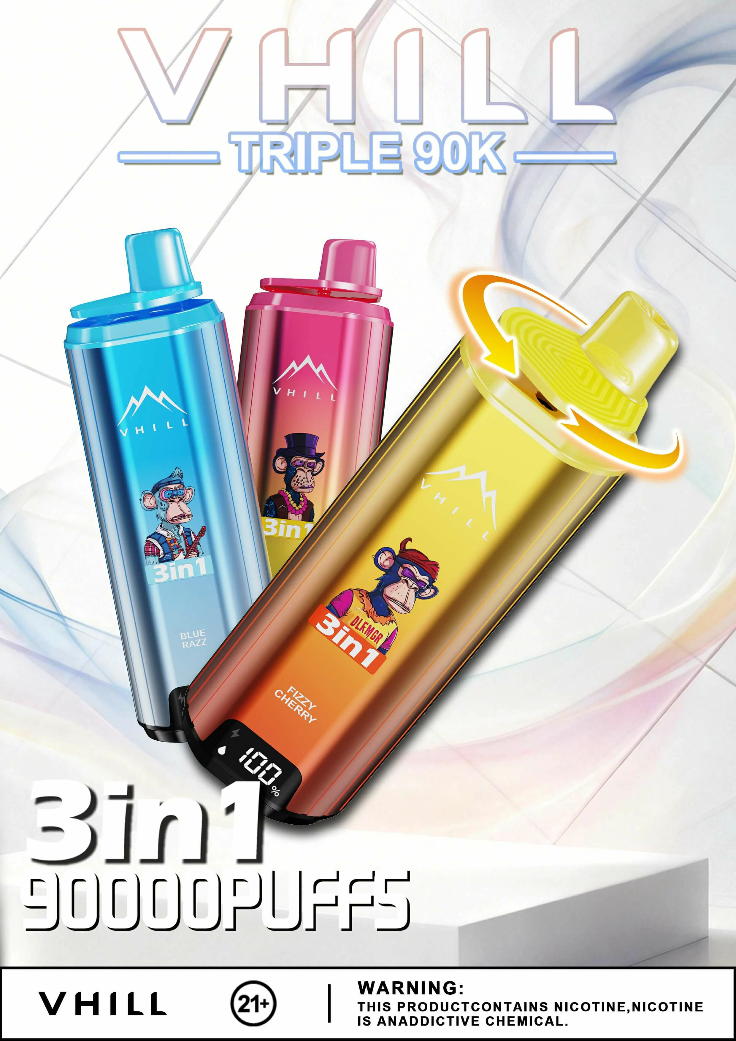 VHILL 90000 Puffs 3-in-1 Disposable Vape, photo 2