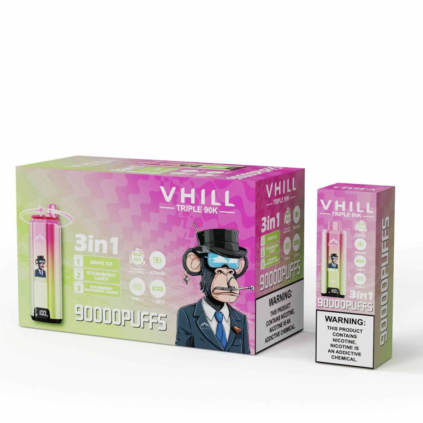VHILL 90000 Puffs 3-in-1 Disposable Vape, photo 4