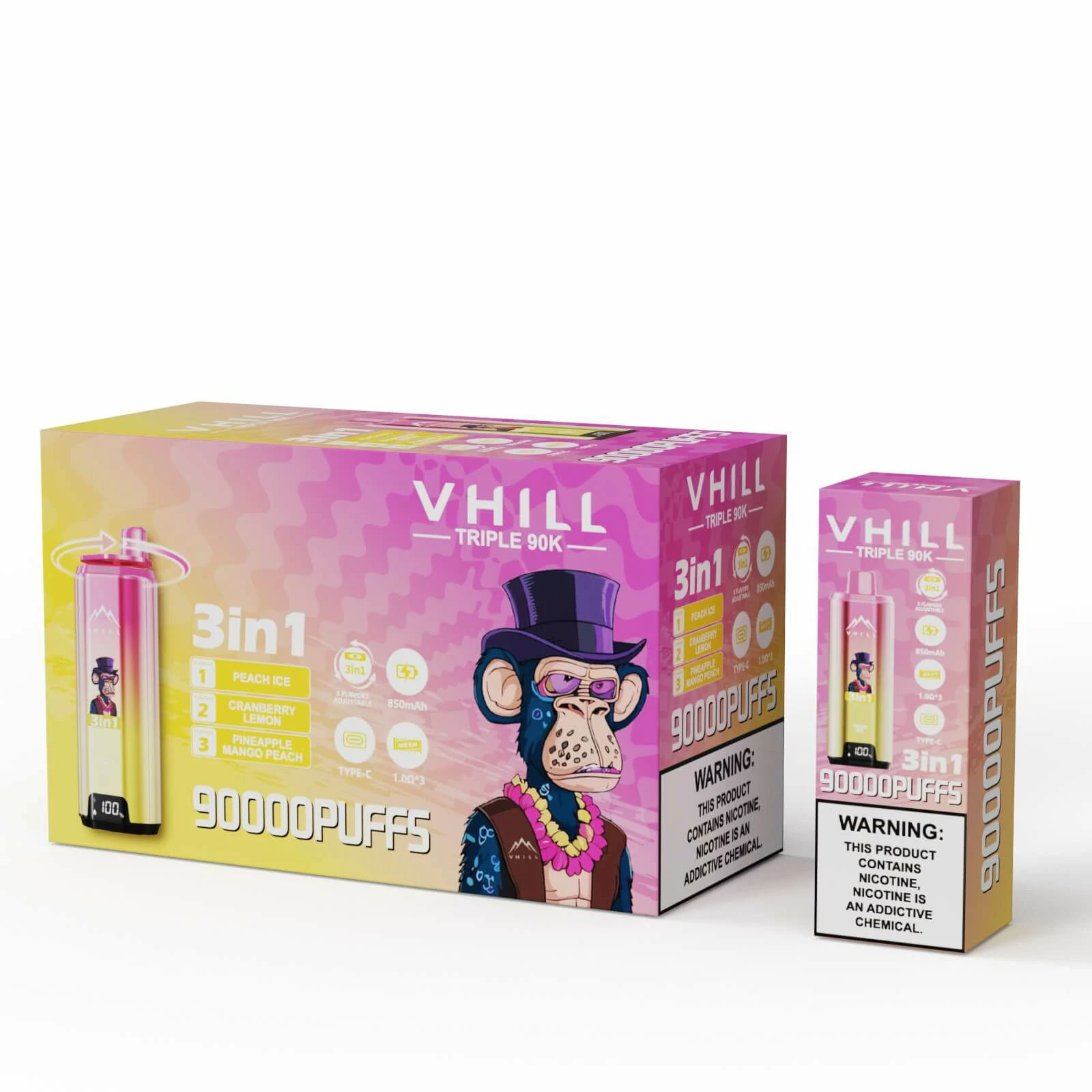 VHILL 90000 Puffs 3-in-1 Disposable Vape, photo 5