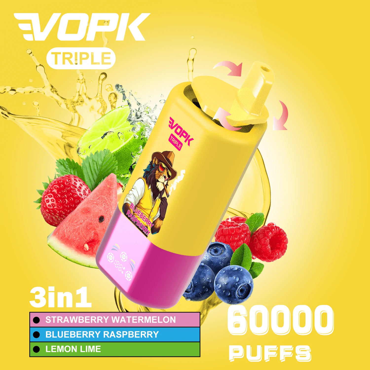 VOPK 60000 Puffs 3-in-1 Disposable Vape, photo 2