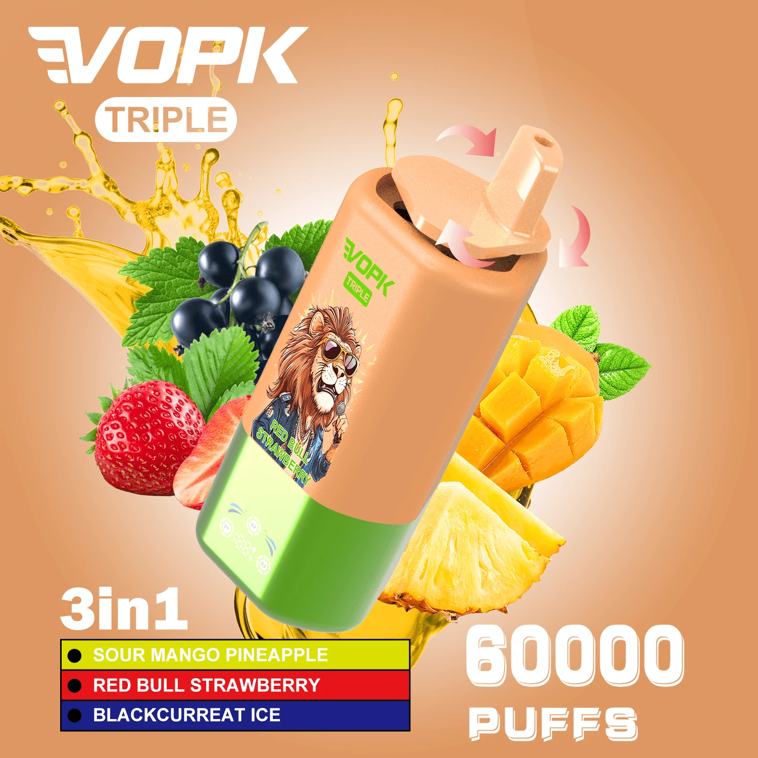 VOPK 60000 Puffs 3-in-1 Disposable Vape, photo 5