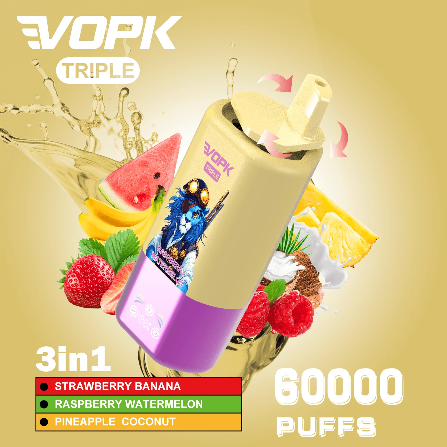 VOPK 60000 Puffs 3-in-1 Disposable Vape, photo 7