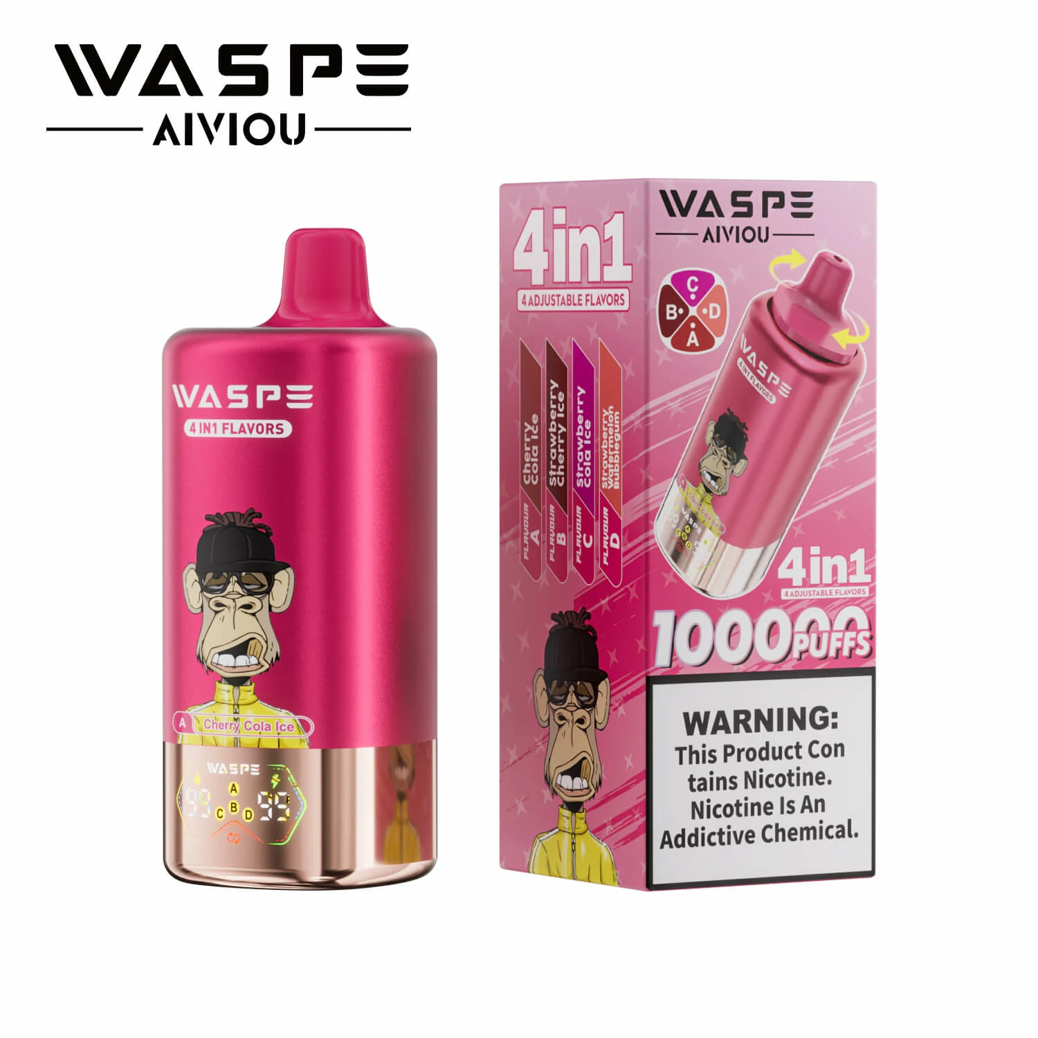 Waspe, 100.000 εισπνοές, αναλώσιμο ηλεκτρονικό τσιγάρο 4-in-1, φωτογραφία 5