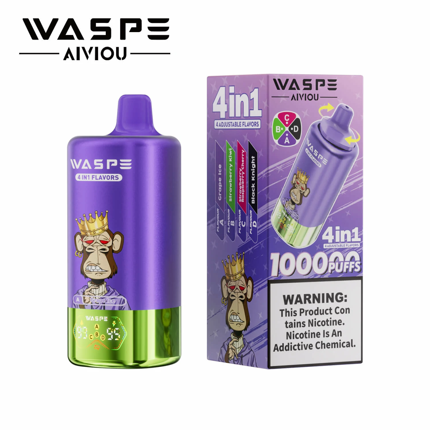 Waspe, 100.000 εισπνοές, αναλώσιμο ηλεκτρονικό τσιγάρο 4-in-1, φωτογραφία 7