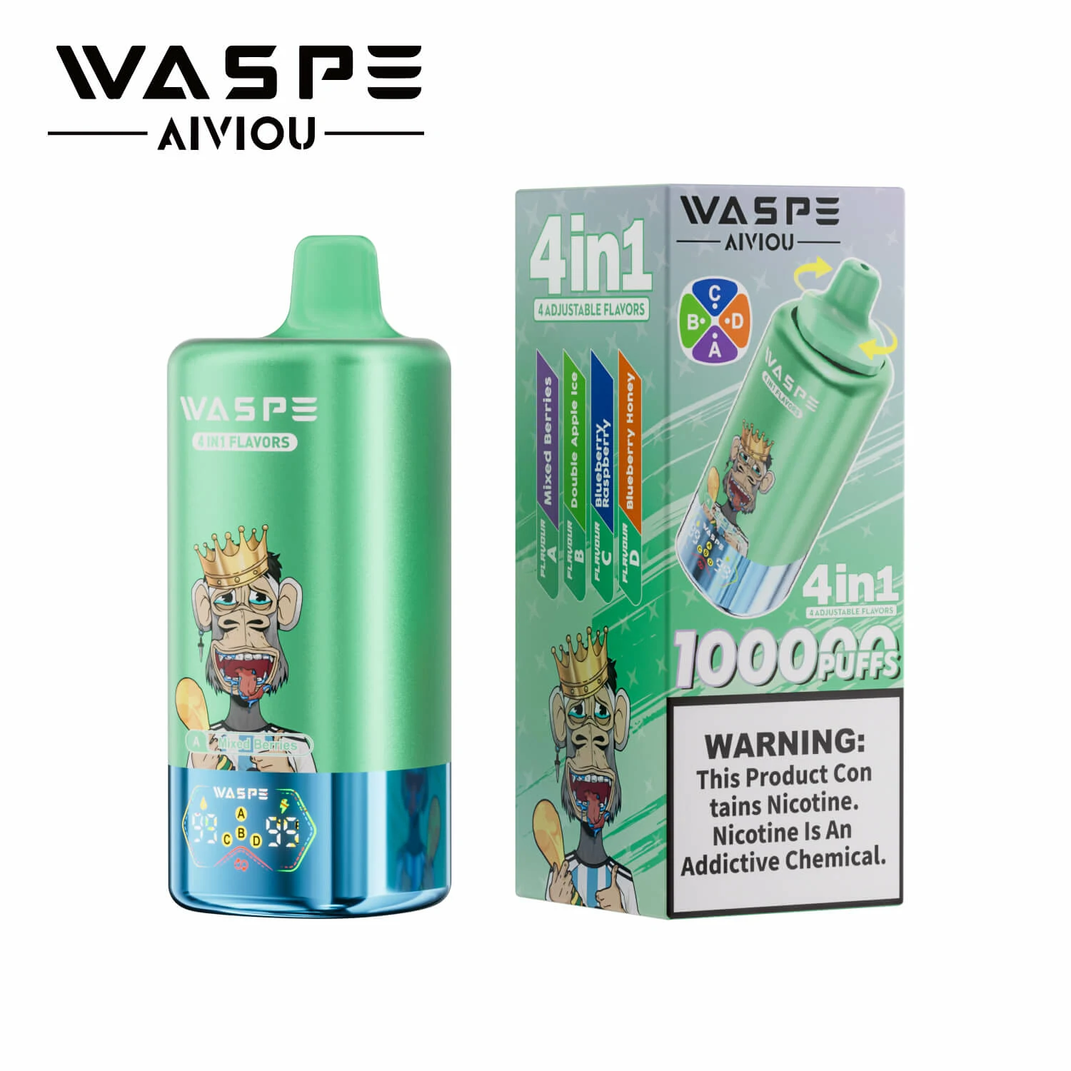 Waspe, 100.000 εισπνοές, αναλώσιμο ηλεκτρονικό τσιγάρο 4-in-1, φωτογραφία 8