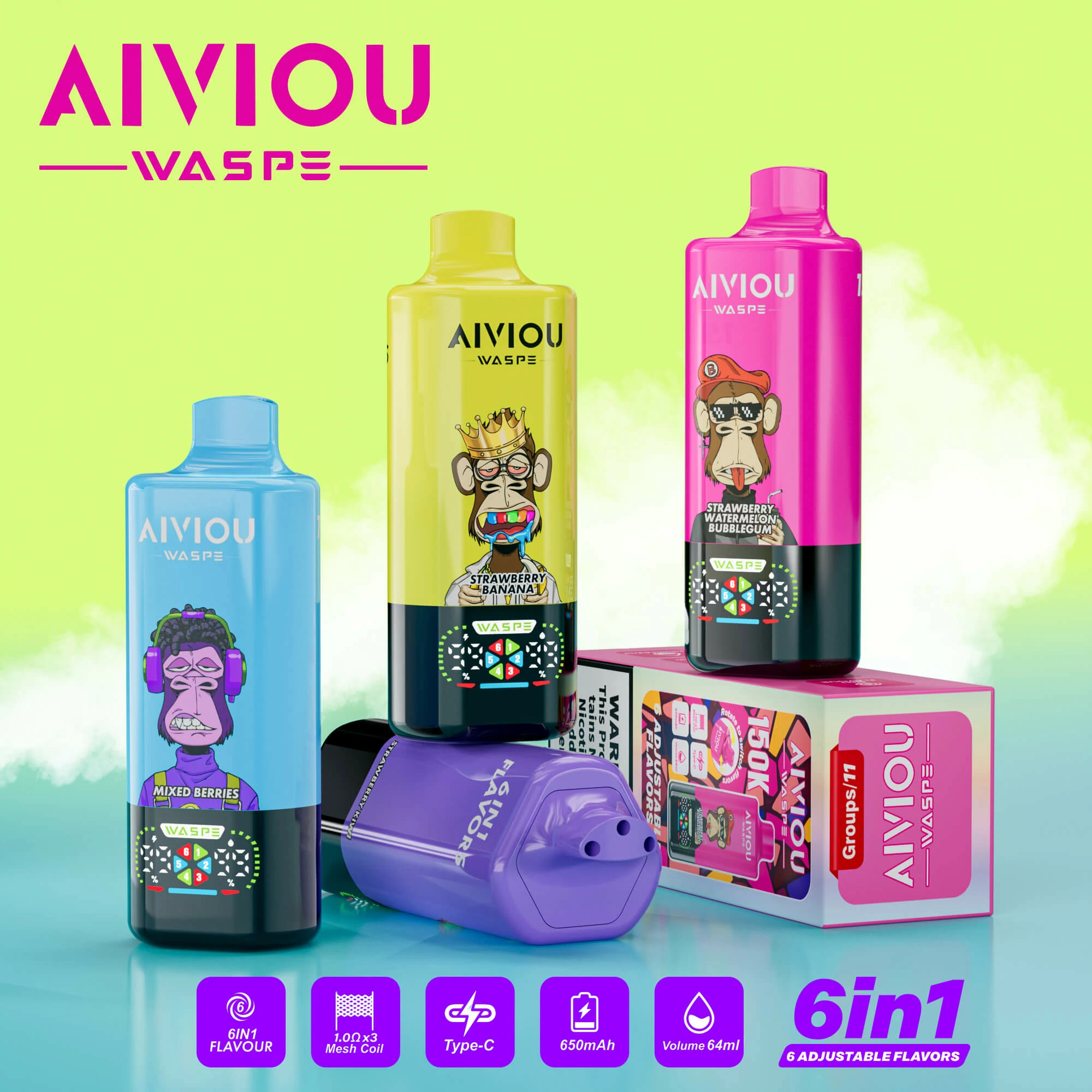 Waspe 150000 Puffs 6-in-1 Disposable Vape