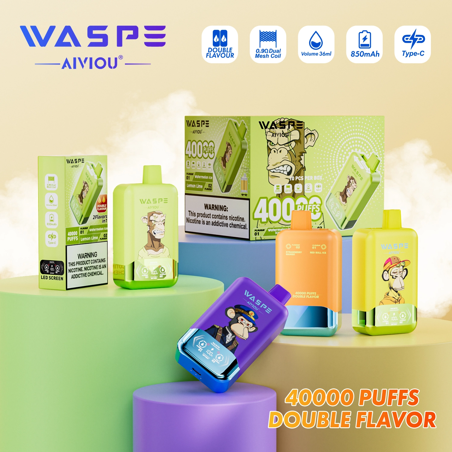 Waspe 40000 Puffs 2-in-1 Disposable Vape