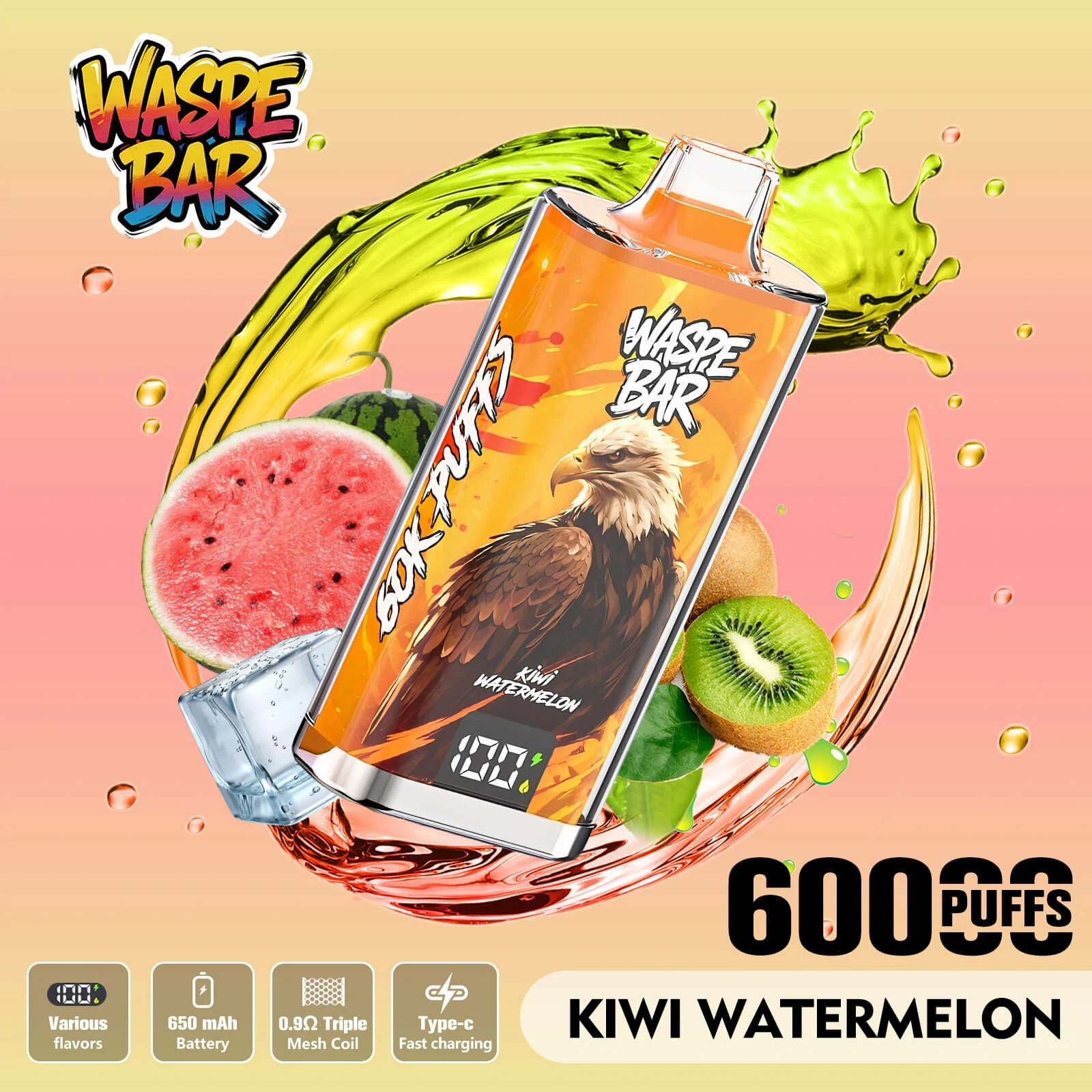 Waspe 60000 Puffs 3-in-1 Disposable Vape, photo 4