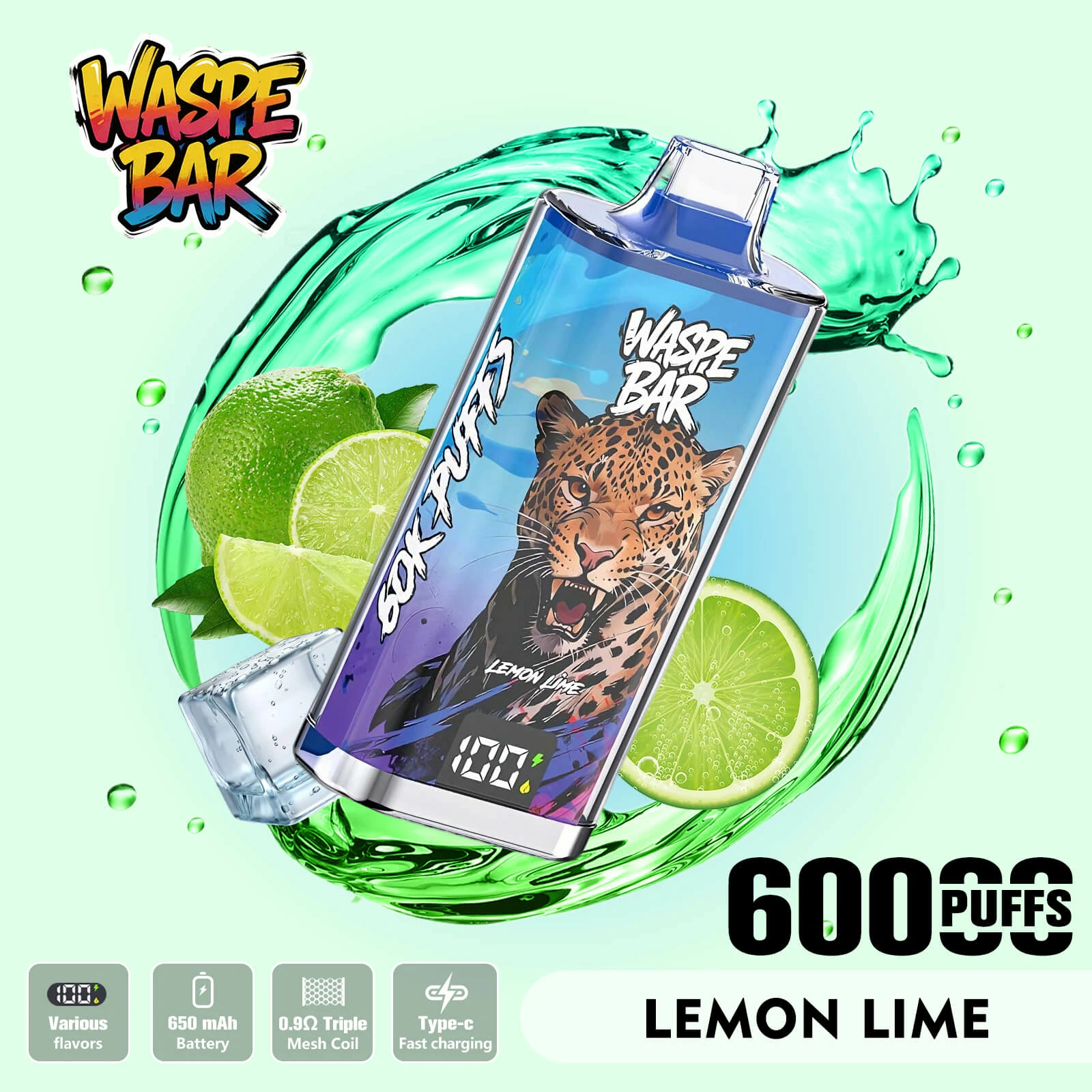 Waspe 60000 Puffs 3-in-1 Disposable Vape, photo 5