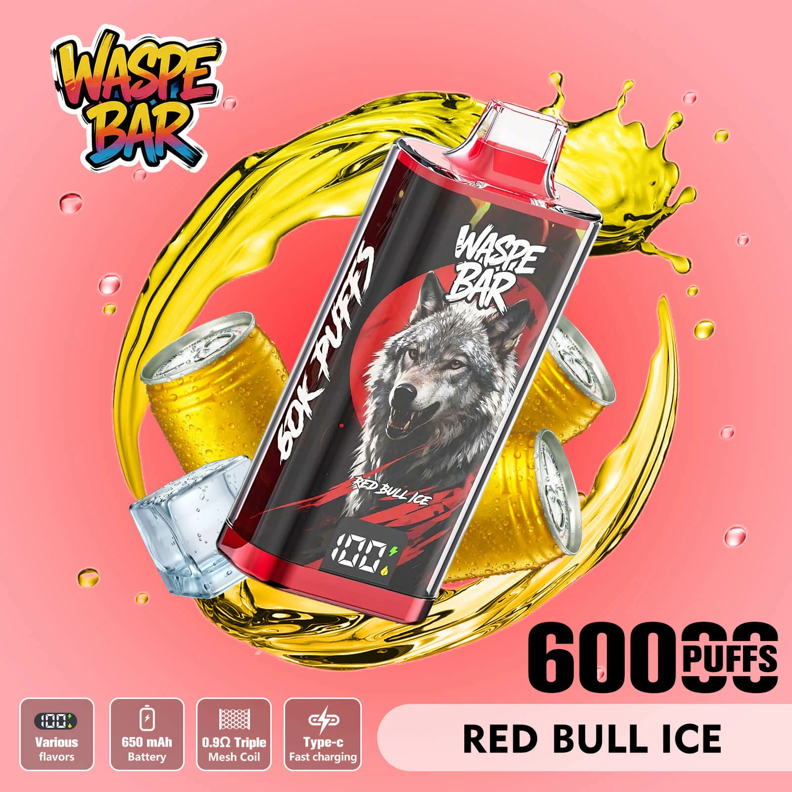 Waspe 60000 Puffs 3-in-1 Disposable Vape, photo 6