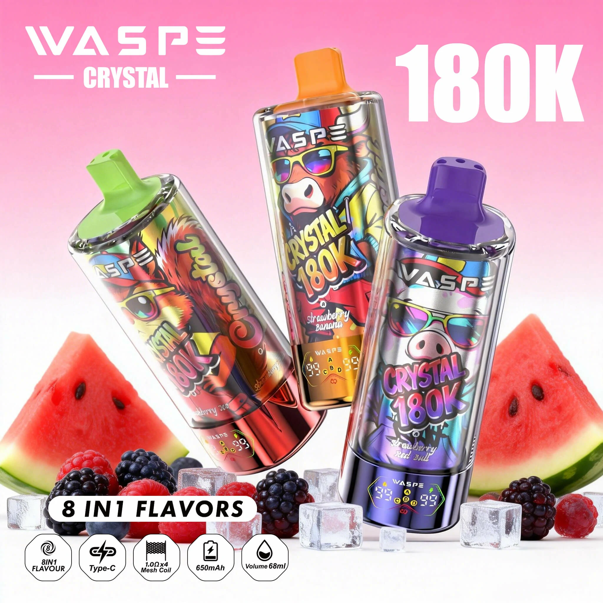 Waspe 180000 Puffs 8-in-1 Disposable Vape