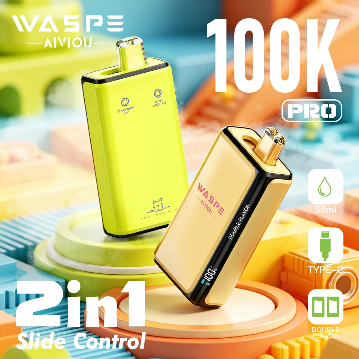 Waspe 100000 Puffs 2-in-1 Disposable Vape, photo 3