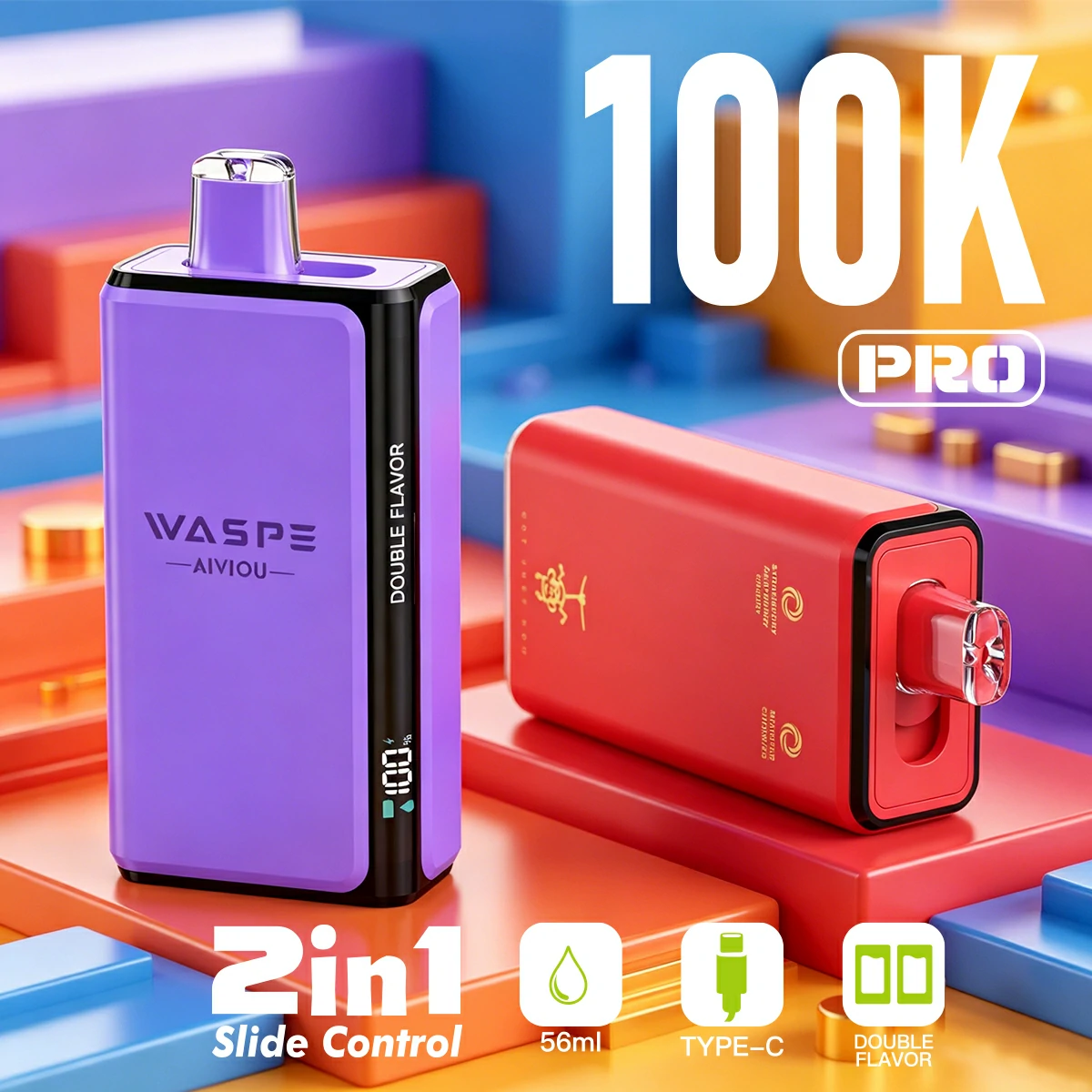 Waspe 100000 Puffs 2-in-1 Disposable Vape, photo 4