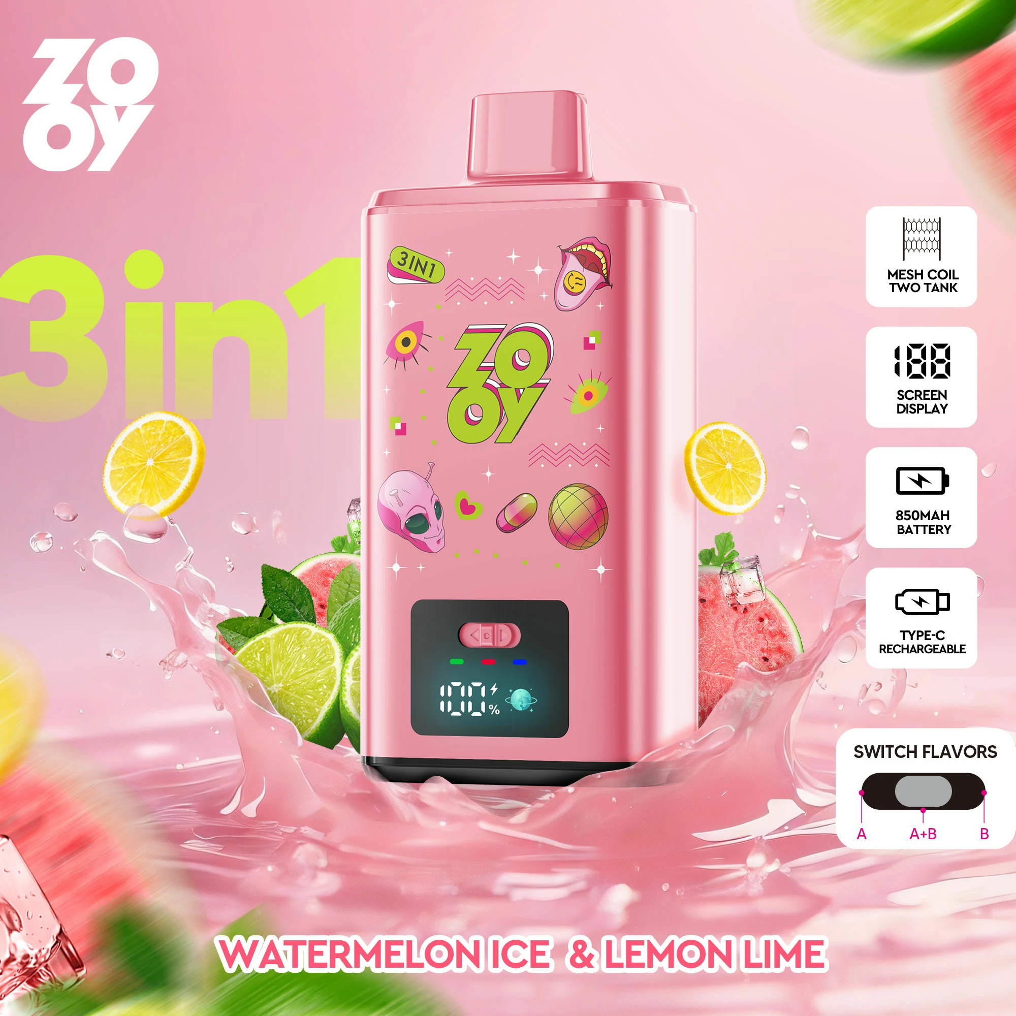 Zooy 150000 Puffs 3-in-1 Disposable Vape