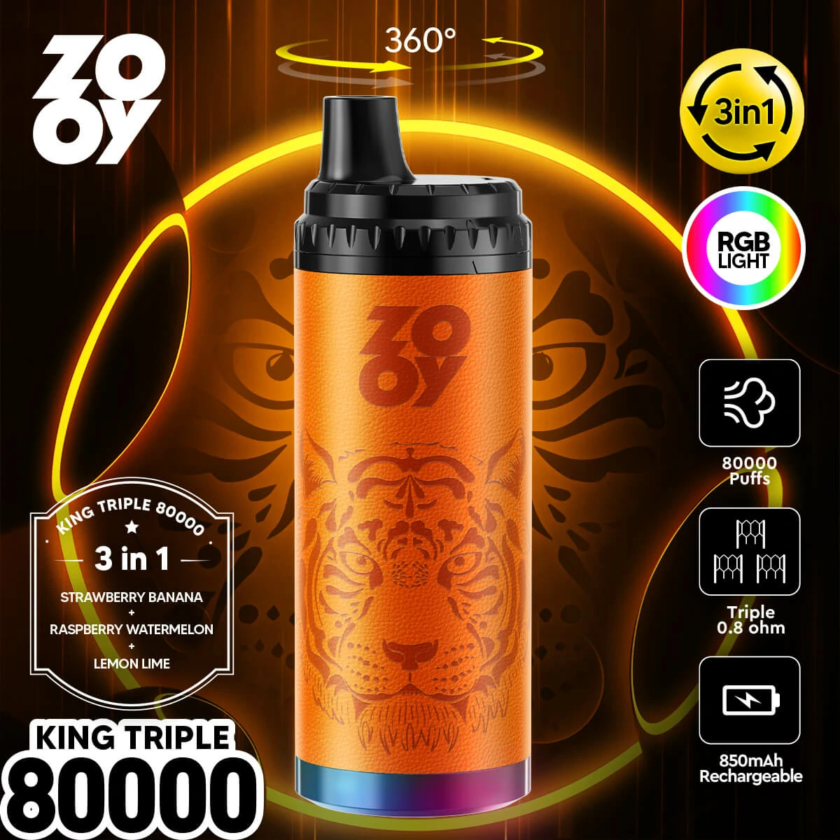 Zooy 80000 Puffs 3-in-1 Disposable Vape, photo 4