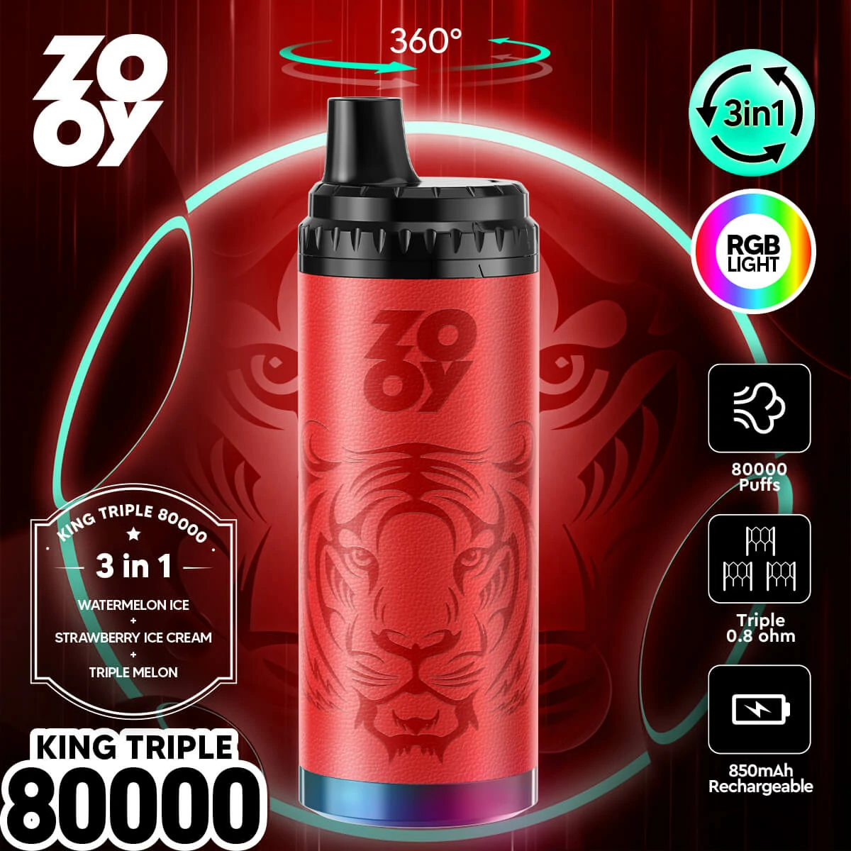 Zooy 80000 Puffs 3-in-1 Disposable Vape, photo 8